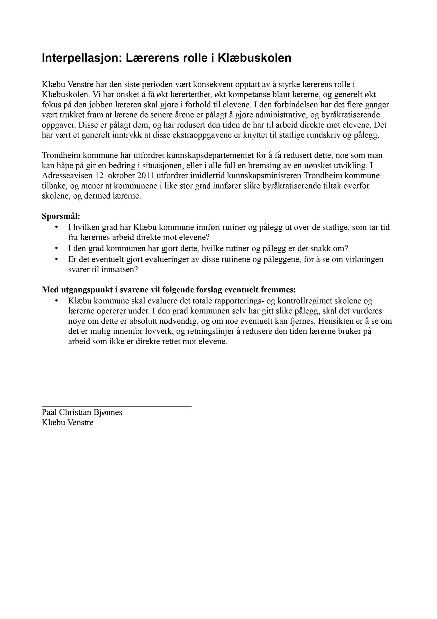 Klæbu Kommune, TRKO/KK/04-UO/L002: Utvalg for oppvekst - Møtedokumenter, 2011, p. 10