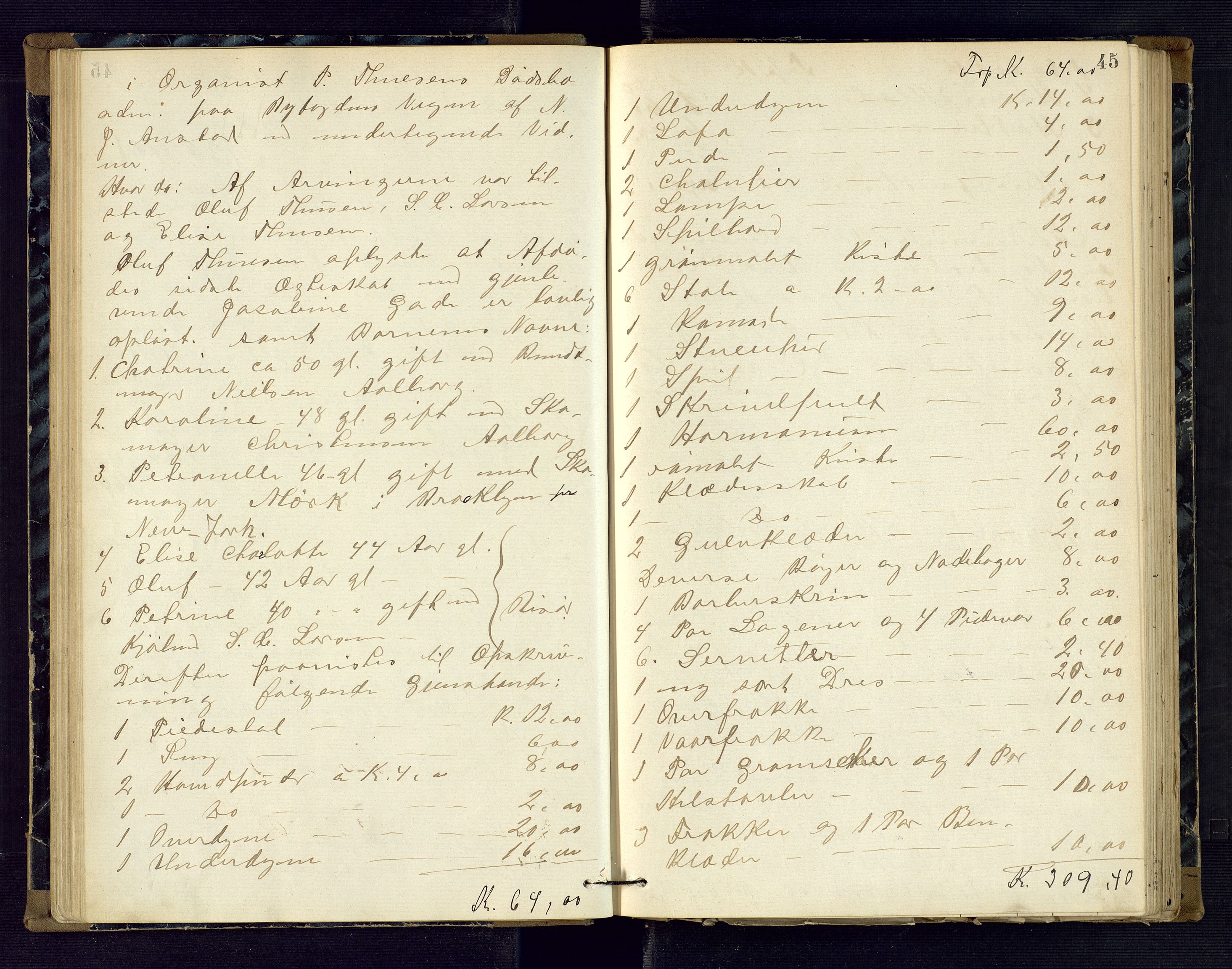 Risør byfogd, AV/SAK-1222-0005/H/Hc/L0004: Skifteprotokoll nr. 3B, 1882-1886, p. 45