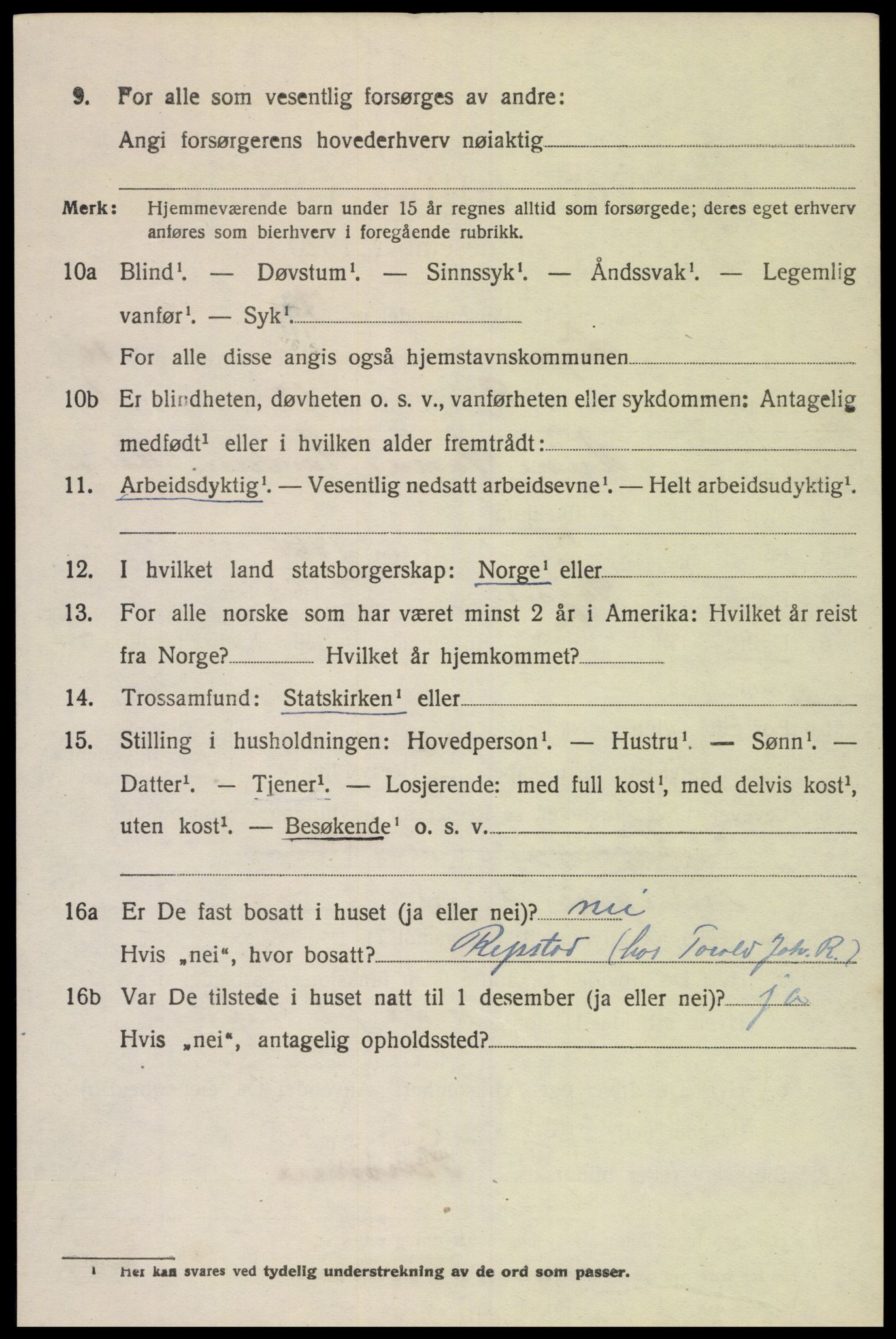 SAK, 1920 census for Søgne, 1920, p. 5504