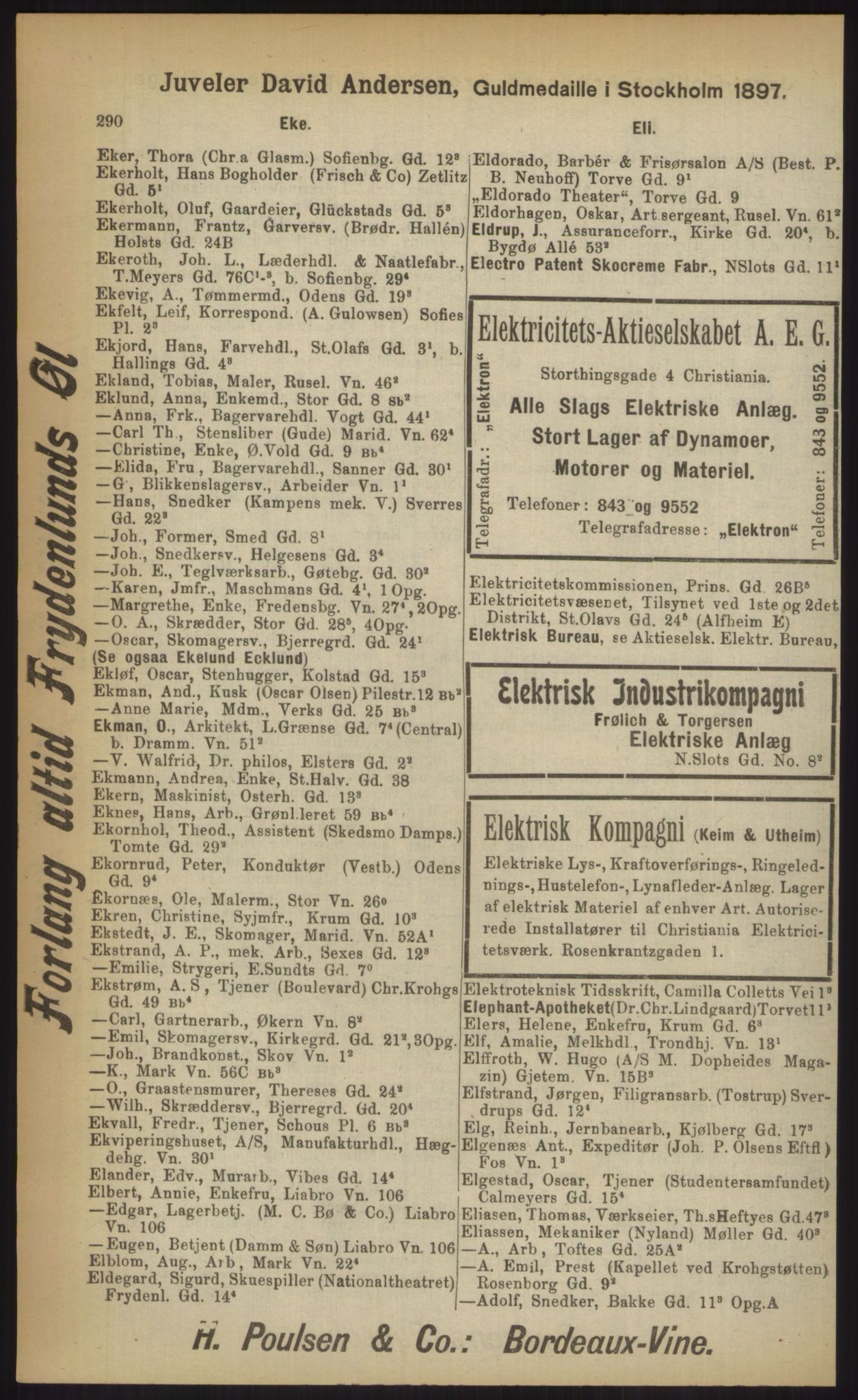 Kristiania/Oslo adressebok, PUBL/-, 1903, p. 290