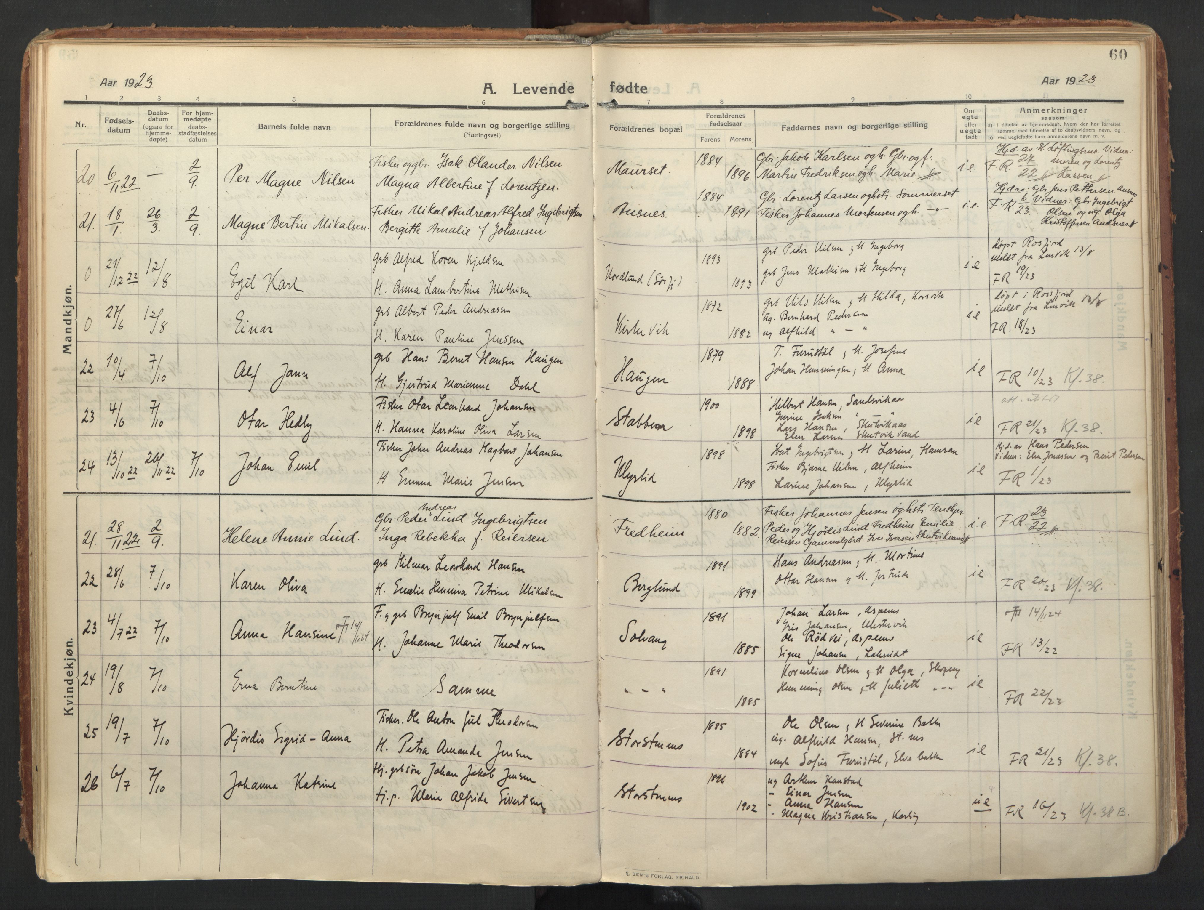 Balsfjord sokneprestembete, AV/SATØ-S-1303/G/Gaa/L0008kirke: Parish register (official) no. 8, 1910-1927, p. 60