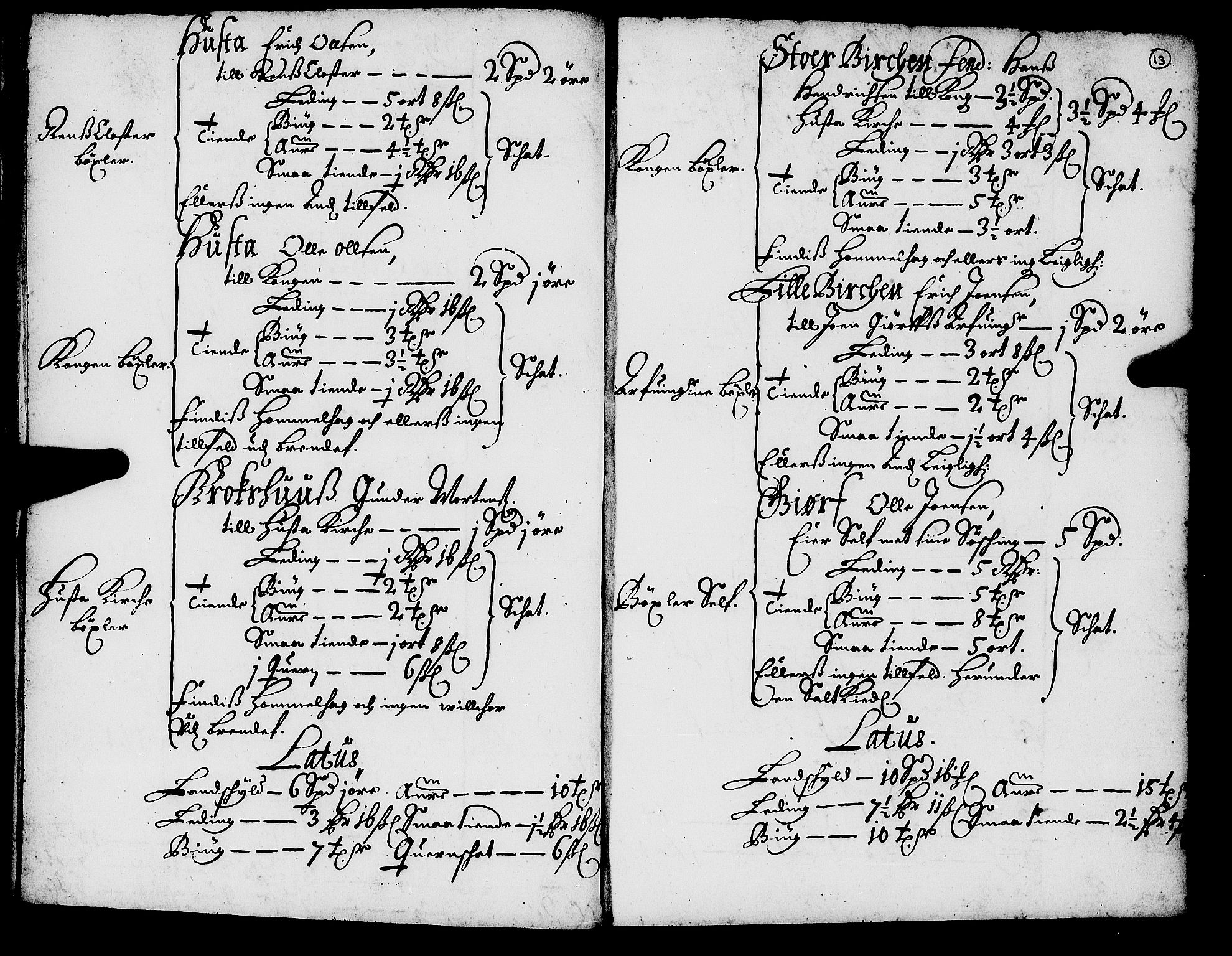 Rentekammeret inntil 1814, Realistisk ordnet avdeling, RA/EA-4070/N/Nb/Nba/L0055: Inderøy len, 1668, p. 12b-13a