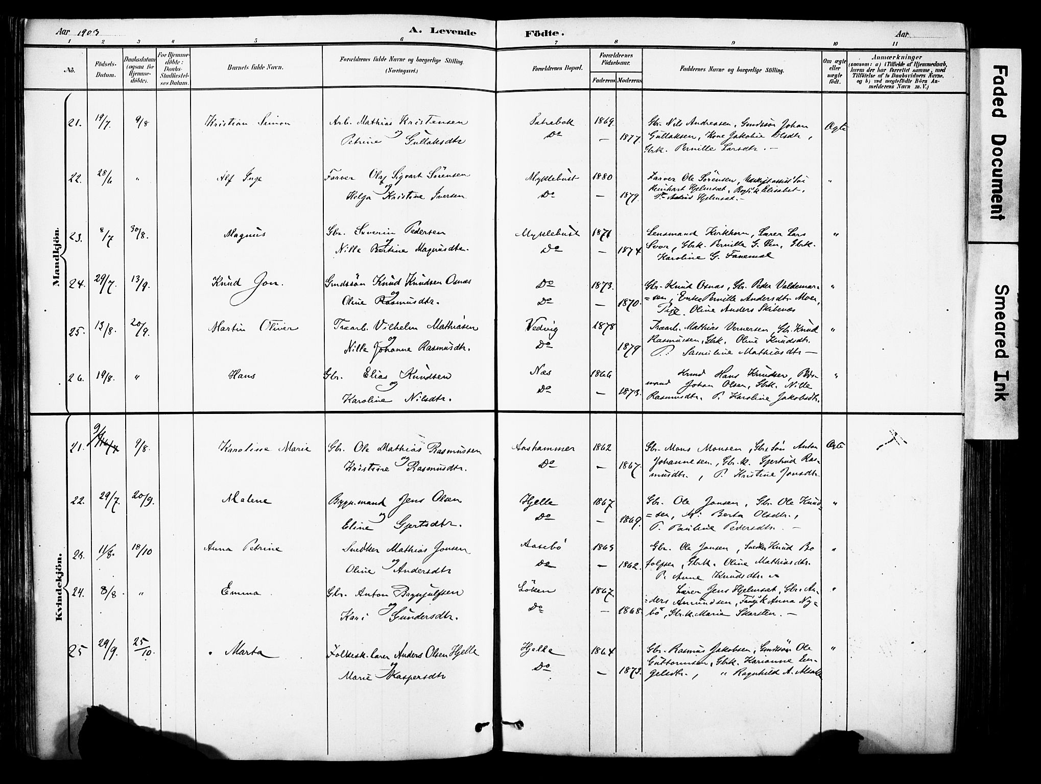 Eid sokneprestembete, AV/SAB-A-82301/H/Haa/Haab/L0001: Parish register (official) no. B 1, 1879-1906