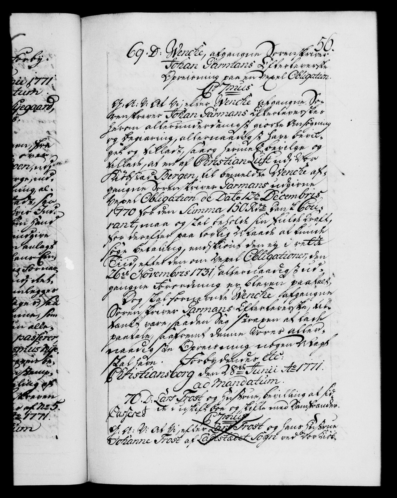 Danske Kanselli 1572-1799, RA/EA-3023/F/Fc/Fca/Fcaa/L0045: Norske registre "Norske eller 3. dept.s åpne brev, 1771-1773, p. 56a