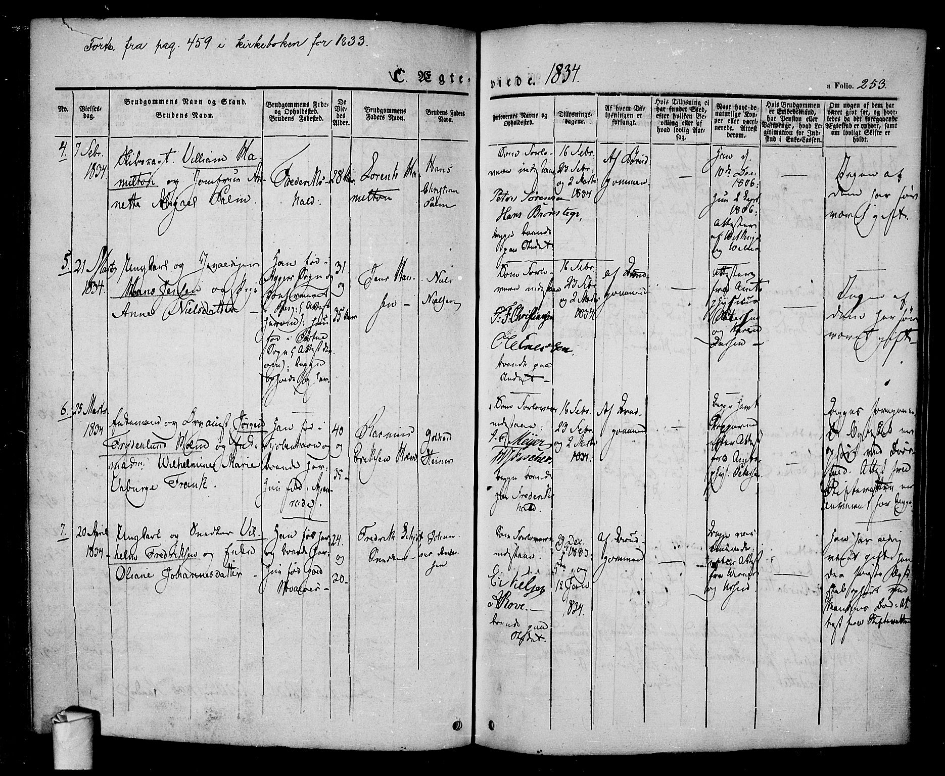 Halden prestekontor Kirkebøker, SAO/A-10909/F/Fa/L0005: Parish register (official) no. I 5, 1834-1845, p. 253