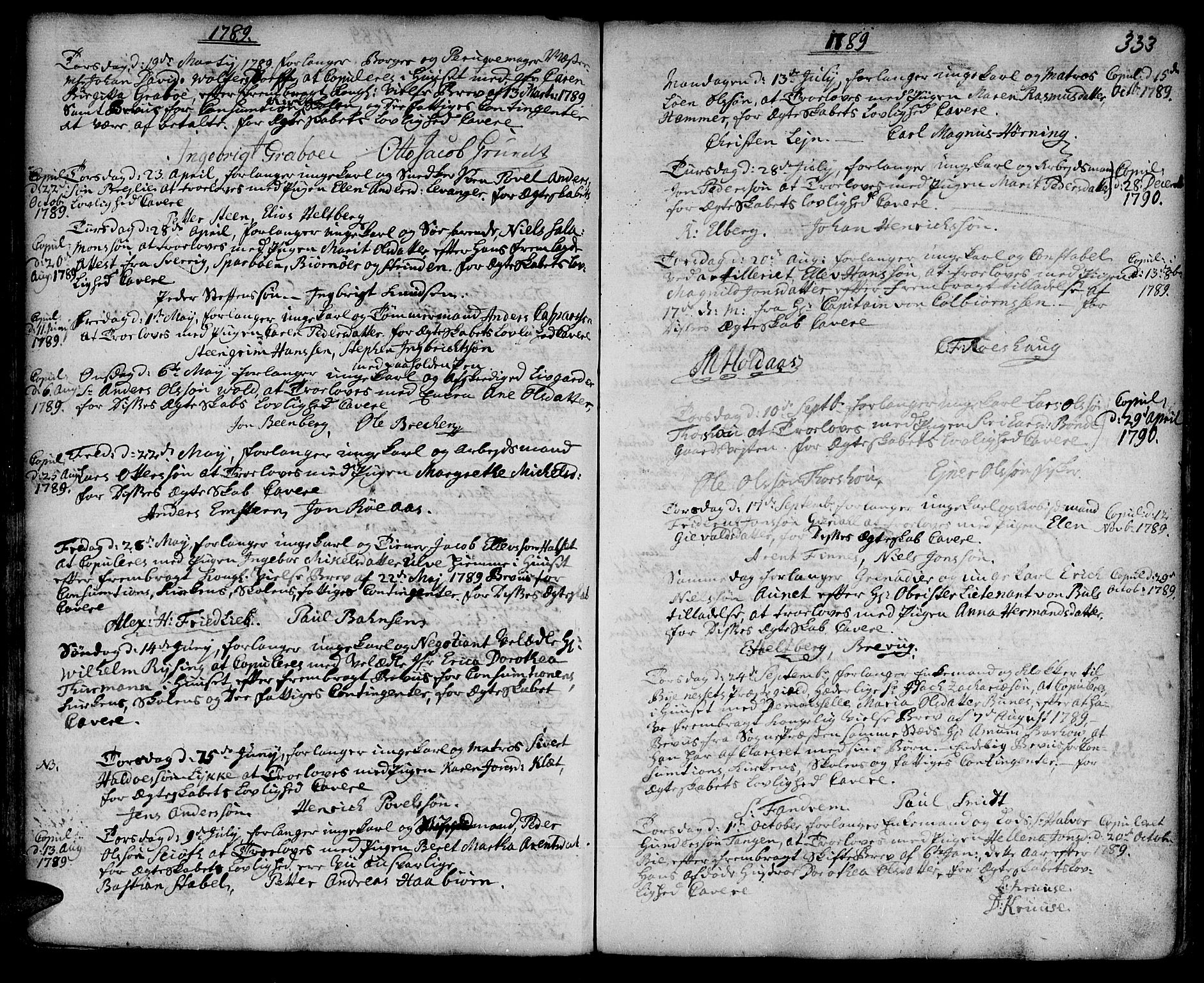 Ministerialprotokoller, klokkerbøker og fødselsregistre - Sør-Trøndelag, SAT/A-1456/601/L0038: Parish register (official) no. 601A06, 1766-1877, p. 333
