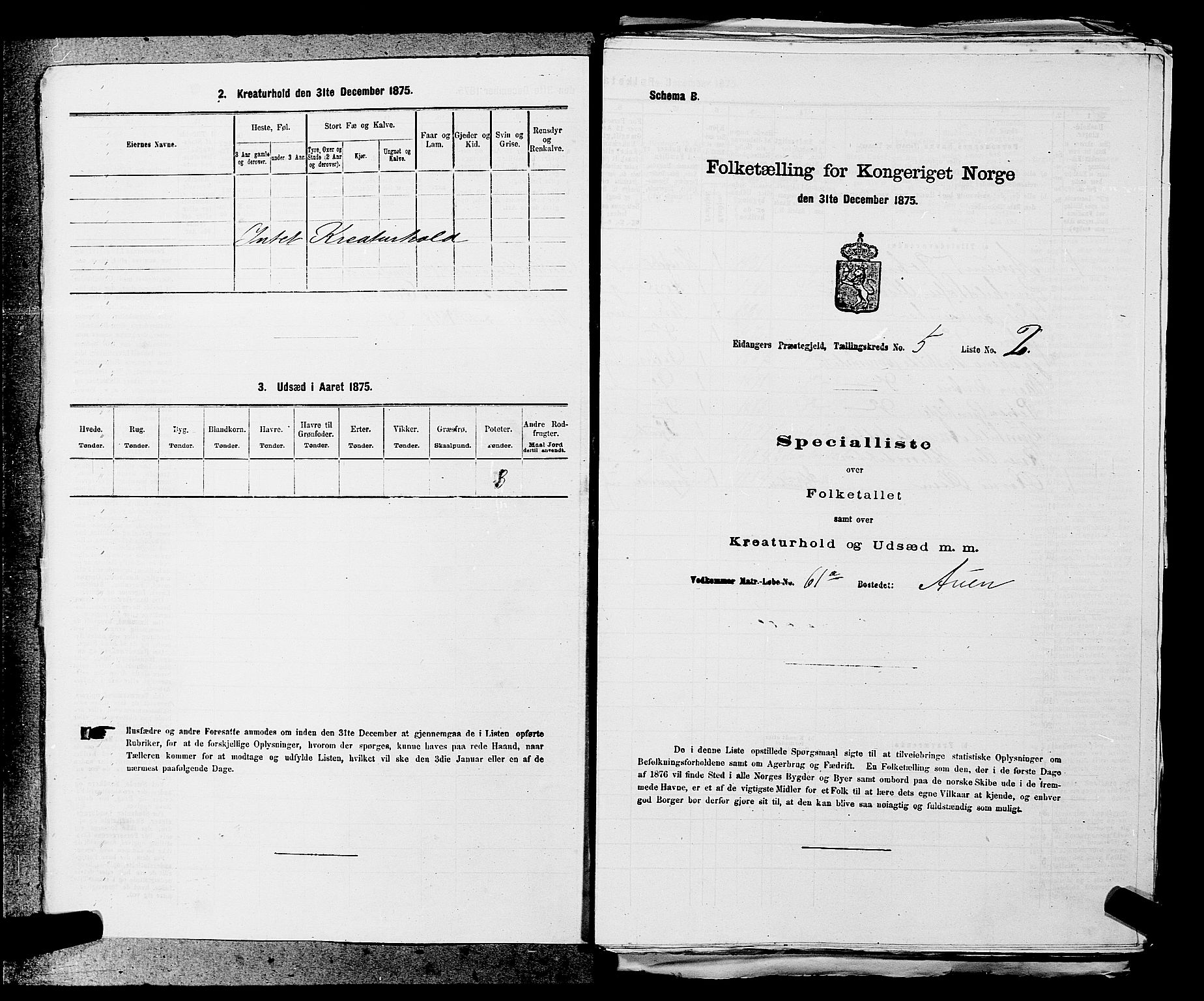 SAKO, 1875 census for 0813P Eidanger, 1875, p. 910