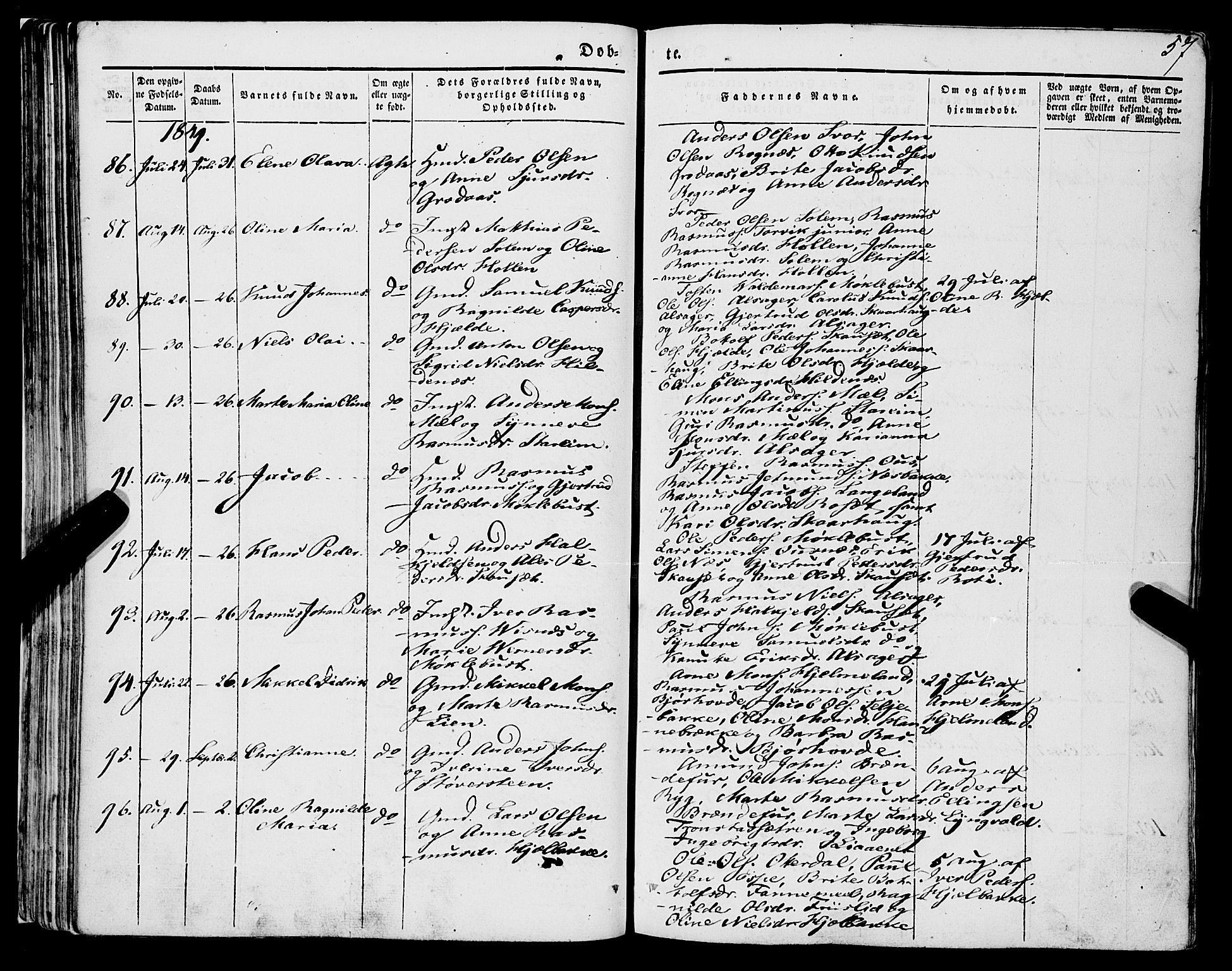 Eid sokneprestembete, AV/SAB-A-82301/H/Haa/Haaa/L0007: Parish register (official) no. A 7, 1844-1858, p. 57