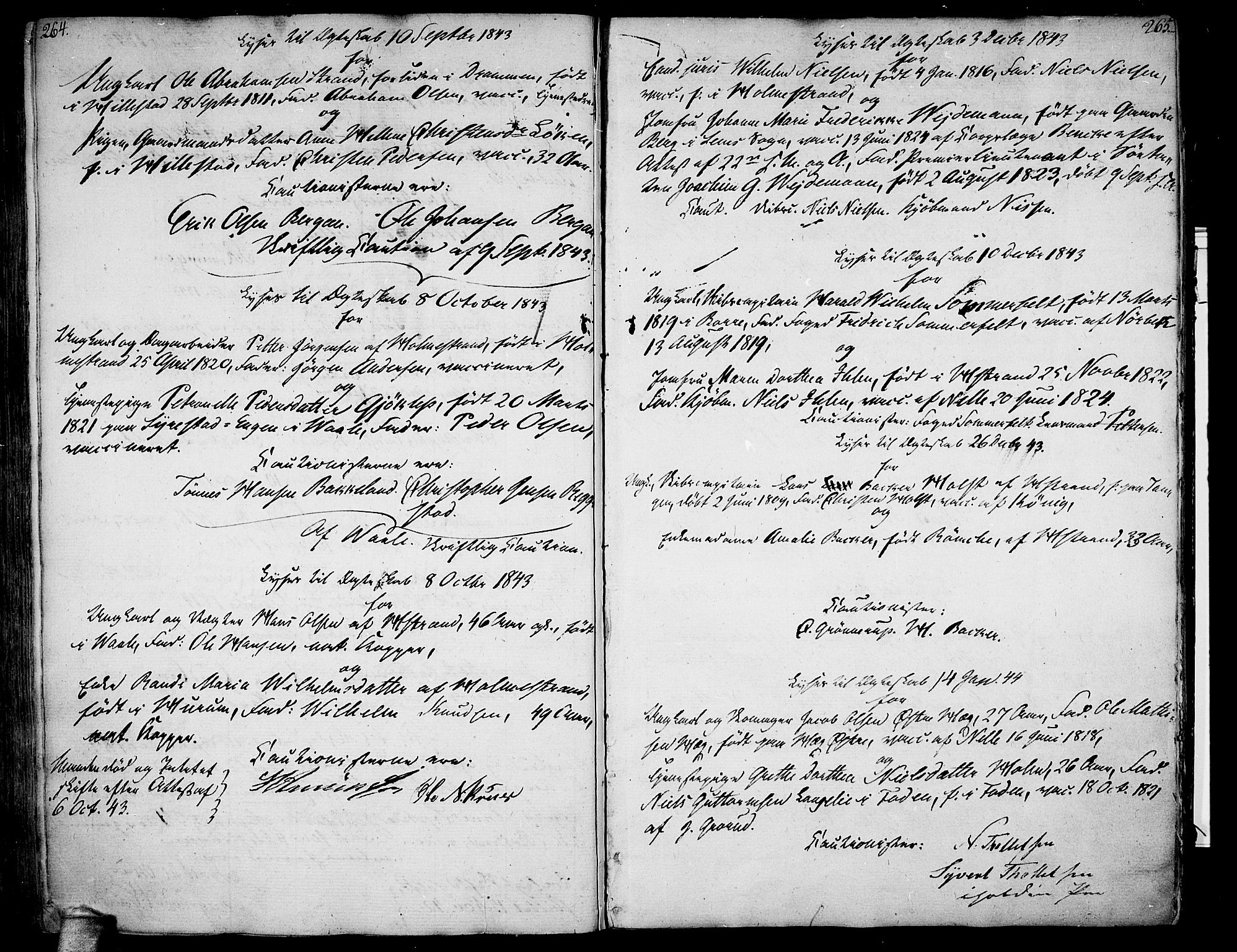 Botne kirkebøker, SAKO/A-340/F/Fa/L0003: Parish register (official) no. I 3 /1, 1792-1844, p. 264-265