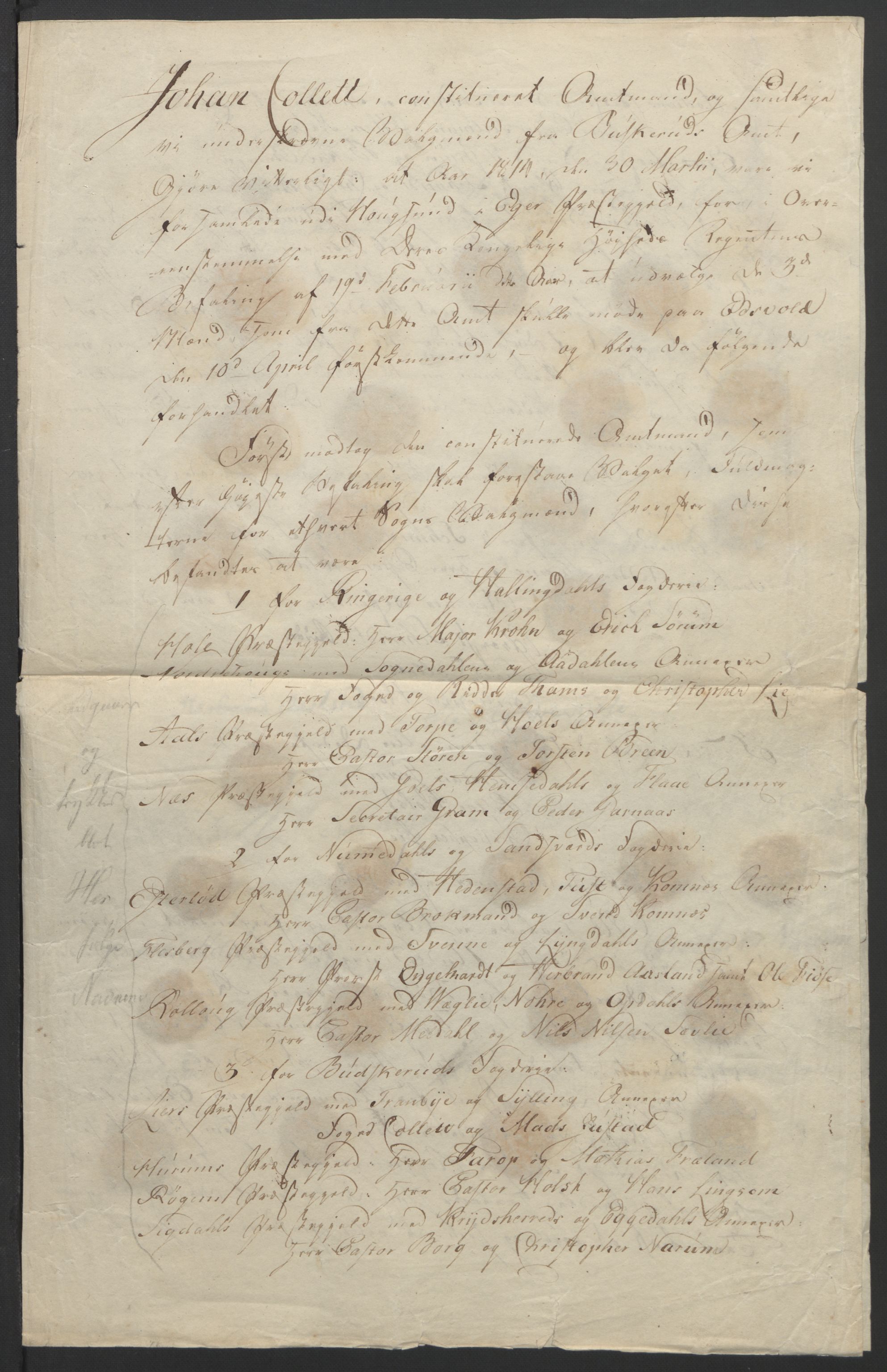 Statsrådssekretariatet, RA/S-1001/D/Db/L0007: Fullmakter for Eidsvollsrepresentantene i 1814. , 1814, p. 303