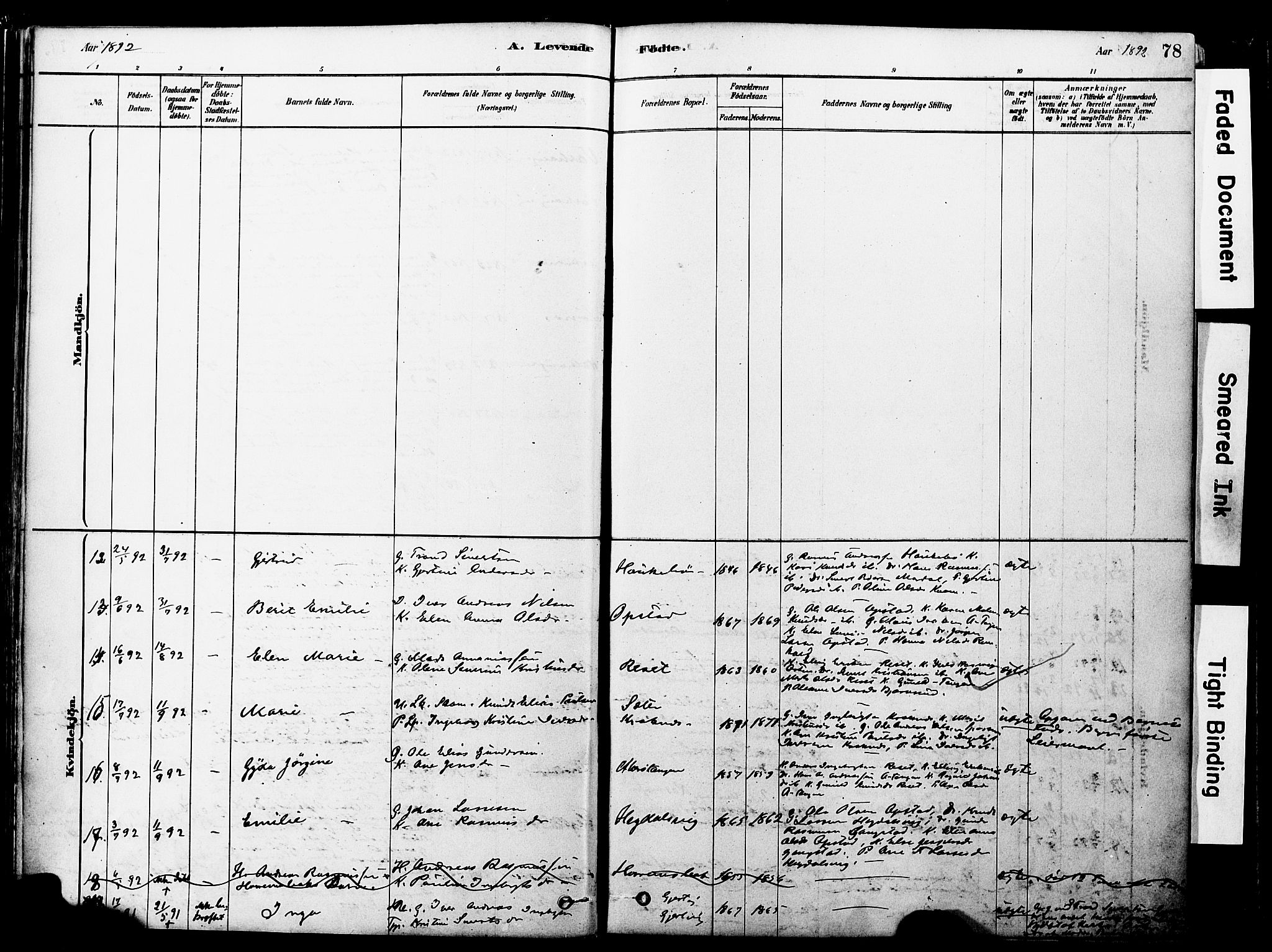 Ministerialprotokoller, klokkerbøker og fødselsregistre - Møre og Romsdal, AV/SAT-A-1454/560/L0721: Parish register (official) no. 560A05, 1878-1917, p. 78