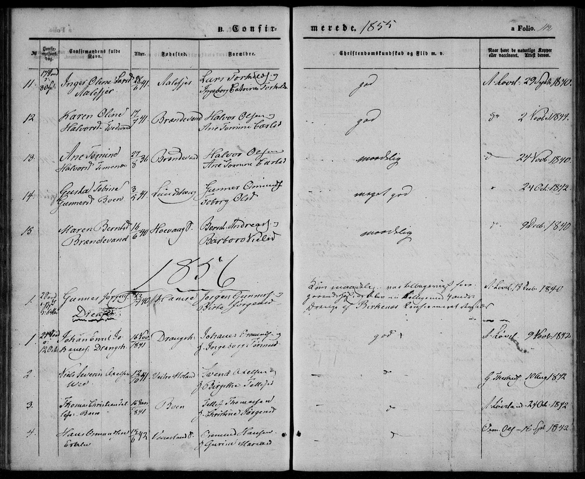 Tveit sokneprestkontor, AV/SAK-1111-0043/F/Fa/L0005: Parish register (official) no. A 5, 1853-1871, p. 112