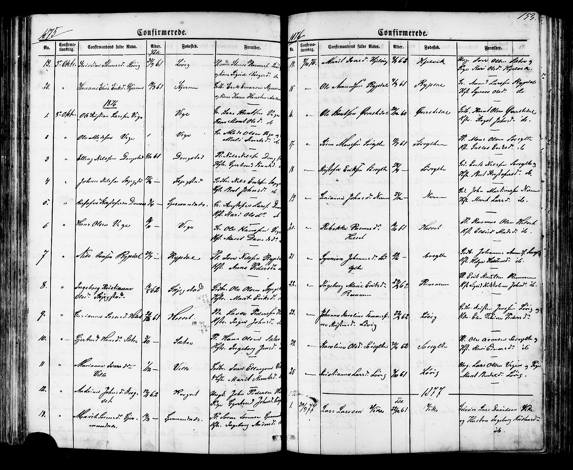 Ministerialprotokoller, klokkerbøker og fødselsregistre - Møre og Romsdal, SAT/A-1454/541/L0547: Parish register (copy) no. 541C02, 1867-1921, p. 153