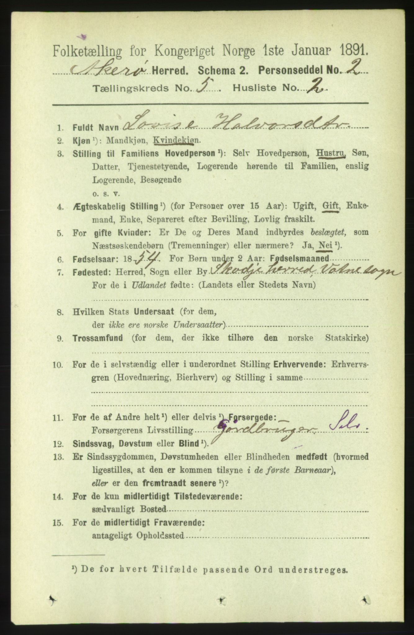 RA, 1891 census for 1545 Aukra, 1891, p. 2020