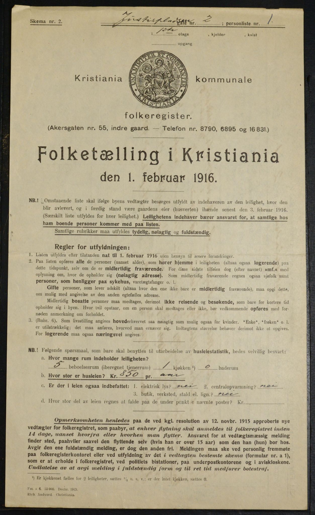 OBA, Municipal Census 1916 for Kristiania, 1916, p. 48799