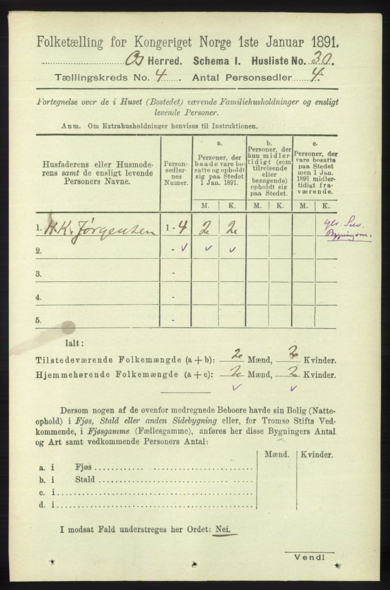 RA, 1891 census for 1243 Os, 1891, p. 1042