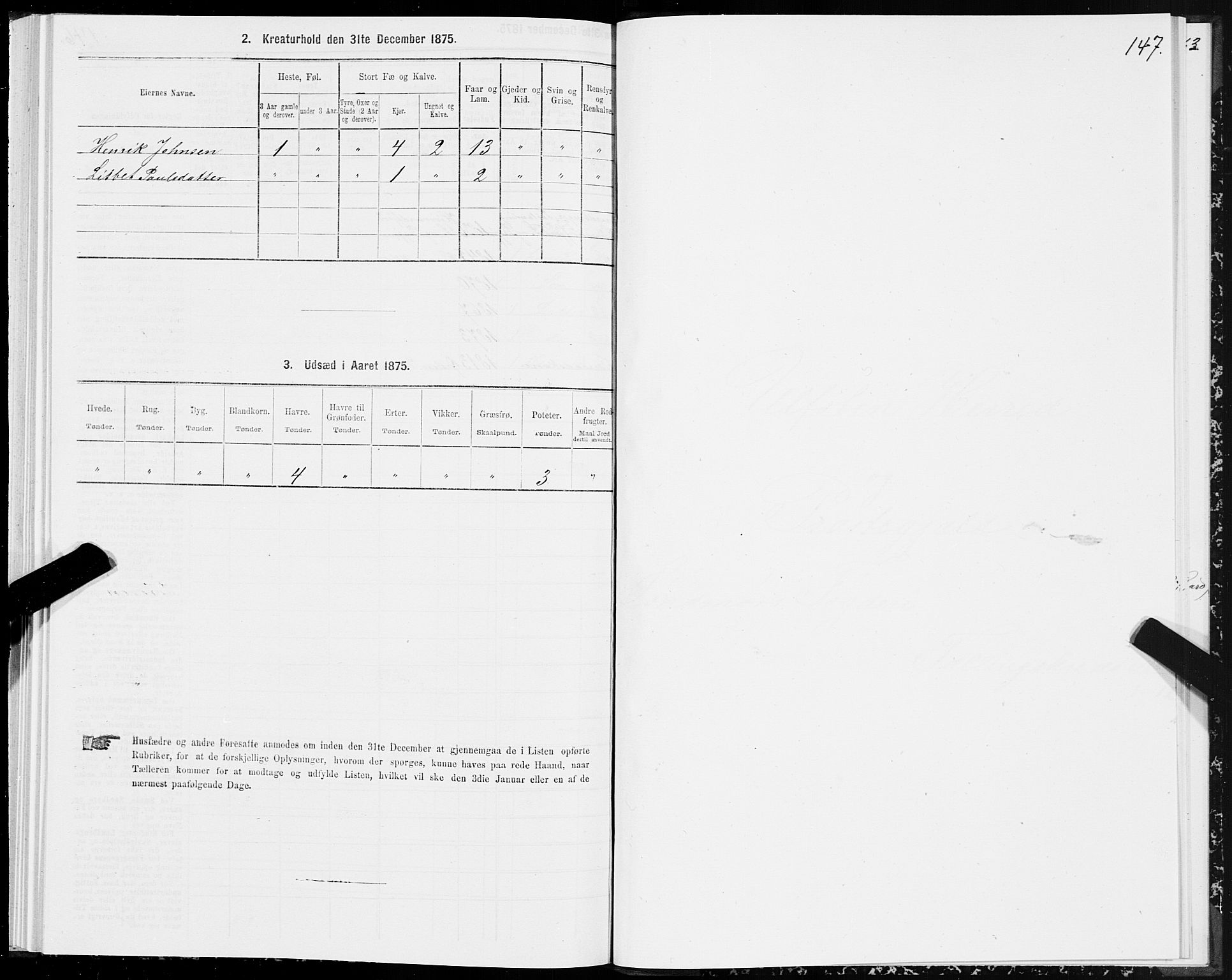 SAT, 1875 census for 1516P Ulstein, 1875, p. 3147