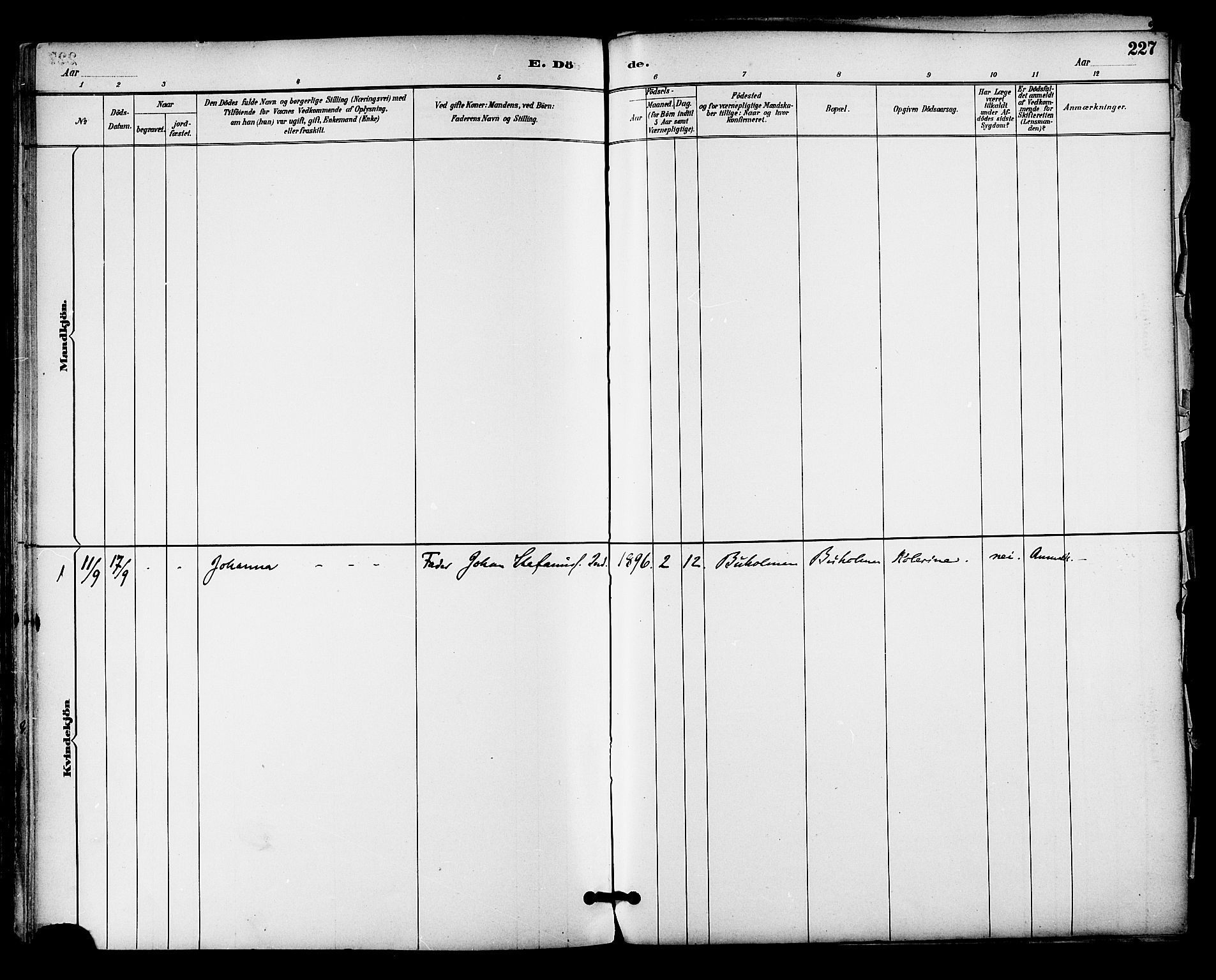 Ministerialprotokoller, klokkerbøker og fødselsregistre - Nordland, AV/SAT-A-1459/813/L0200: Parish register (official) no. 813A10, 1886-1900, p. 227