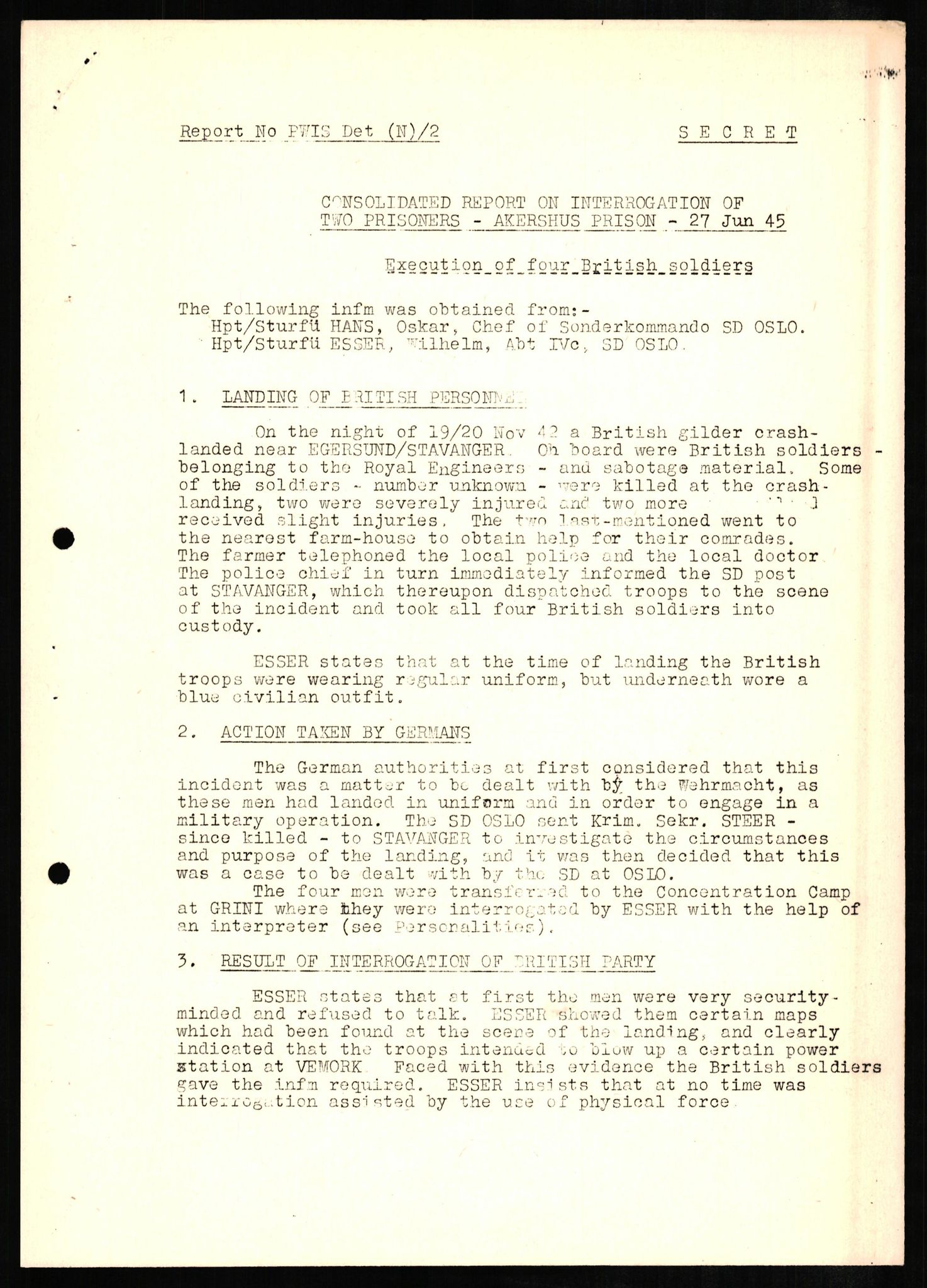 Forsvaret, Forsvarets overkommando II, RA/RAFA-3915/D/Db/L0007: CI Questionaires. Tyske okkupasjonsstyrker i Norge. Tyskere., 1945-1946, p. 259