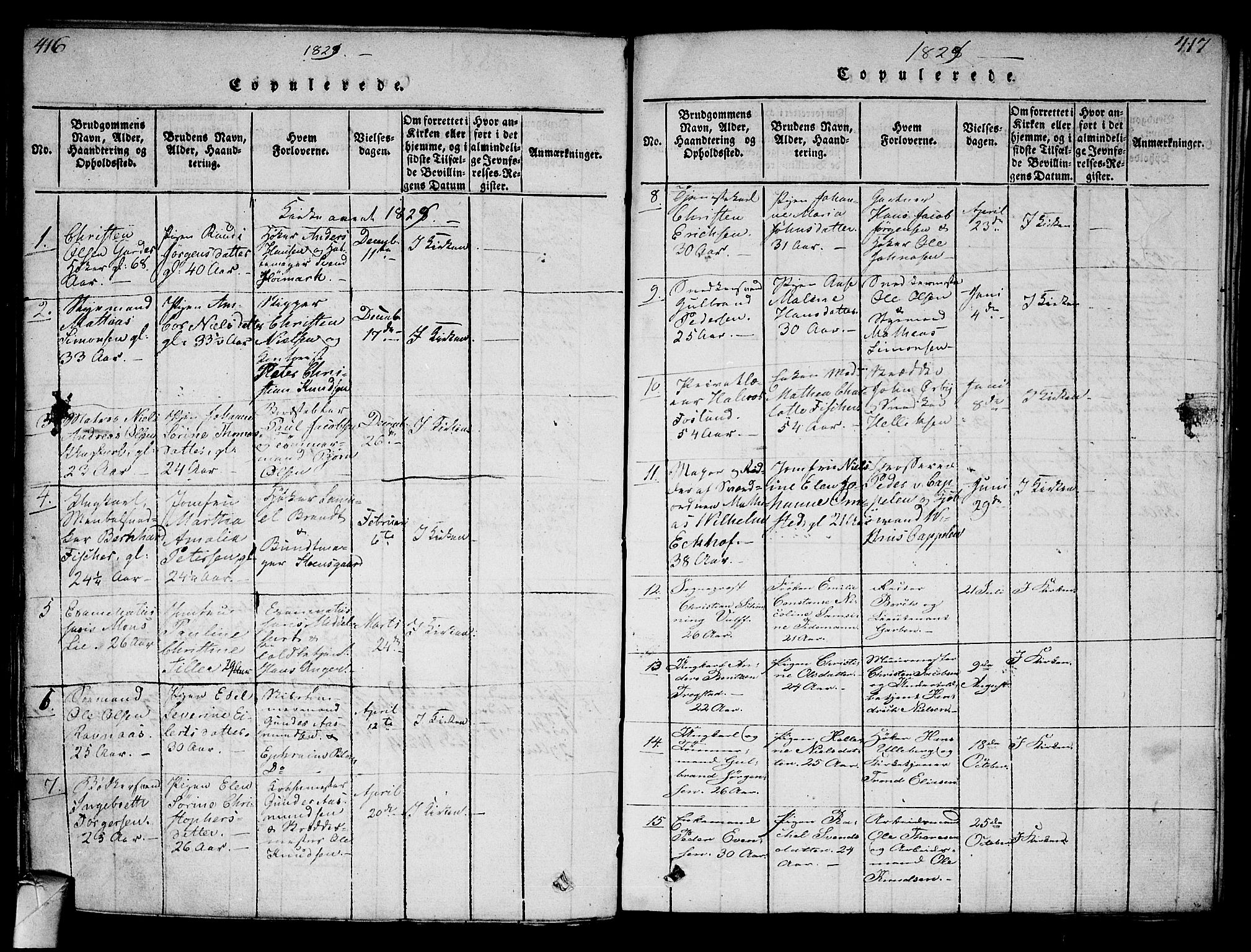 Strømsø kirkebøker, AV/SAKO-A-246/G/Ga/L0001: Parish register (copy) no. 1, 1815-1829, p. 416-417