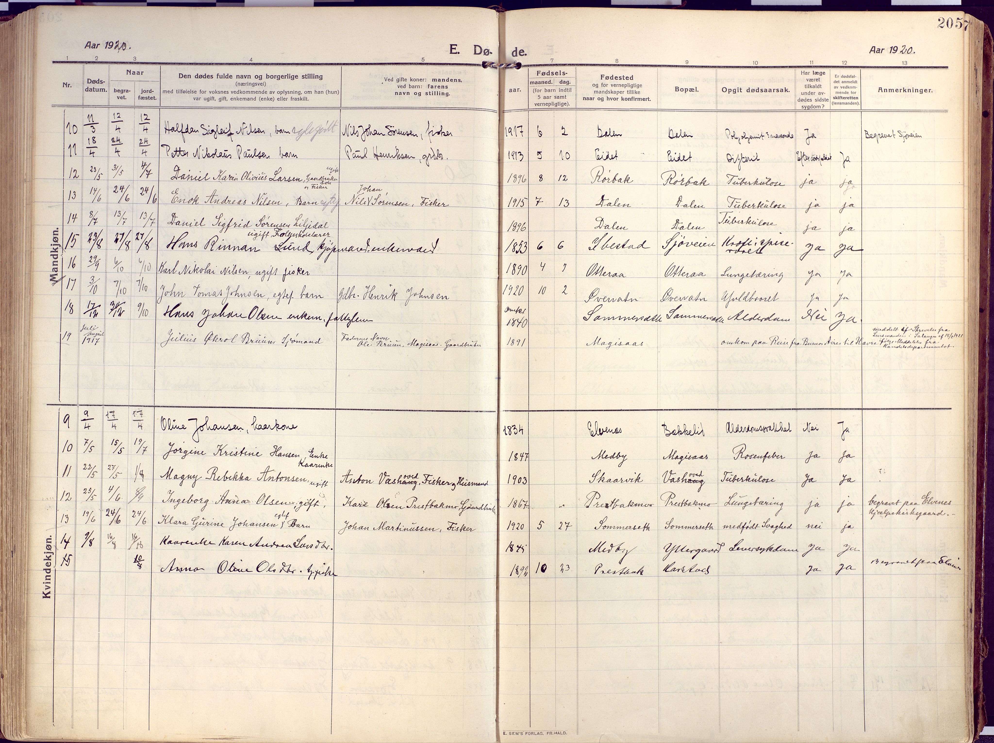 Salangen sokneprestembete, AV/SATØ-S-1324/H/Ha/L0004kirke: Parish register (official) no. 4, 1912-1927, p. 205