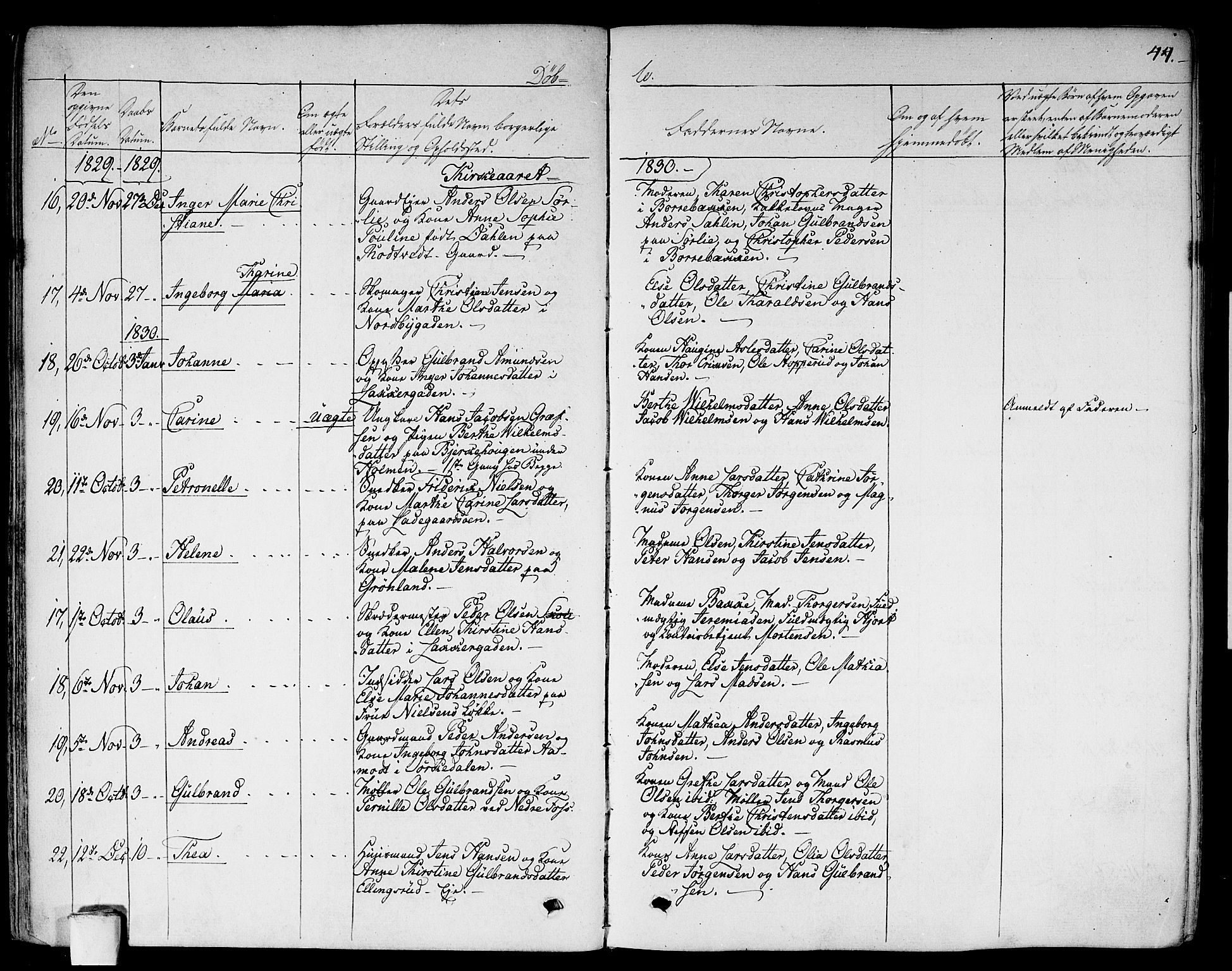 Aker prestekontor kirkebøker, SAO/A-10861/F/L0013: Parish register (official) no. 13, 1828-1837, p. 44