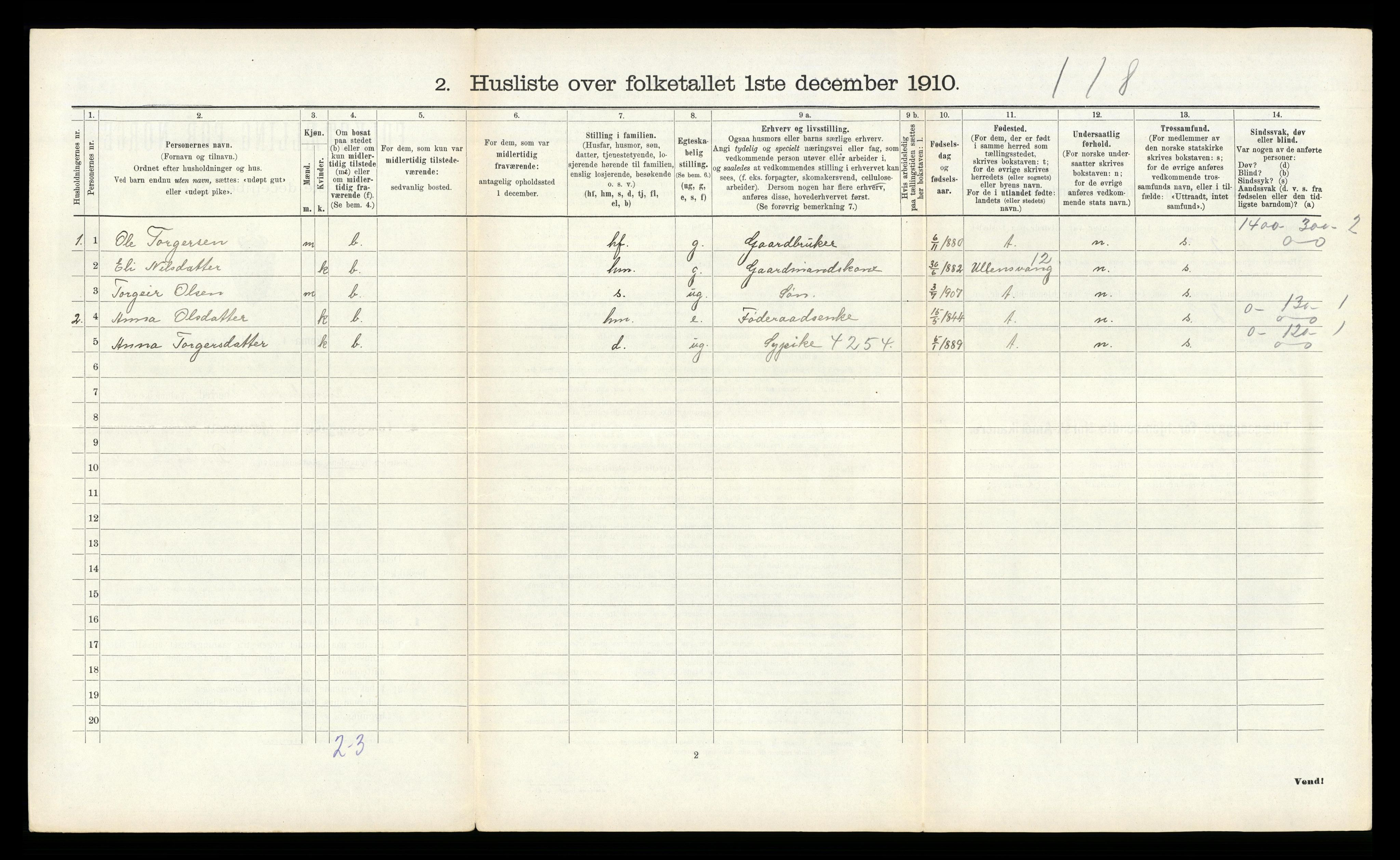 RA, 1910 census for Kvinnherad, 1910, p. 1402