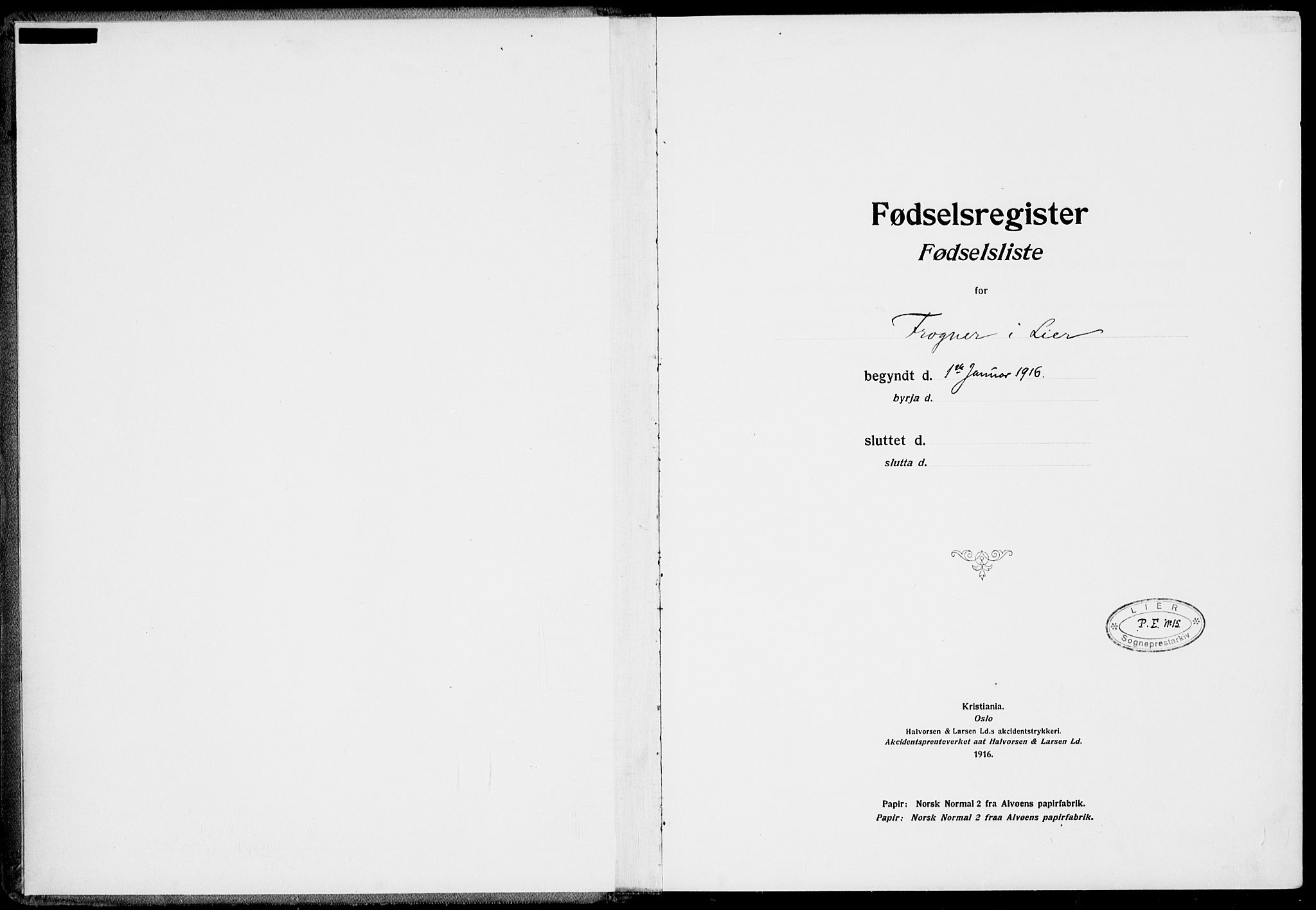 Lier kirkebøker, SAKO/A-230/J/Ja/L0001: Birth register no. 1, 1916-1928