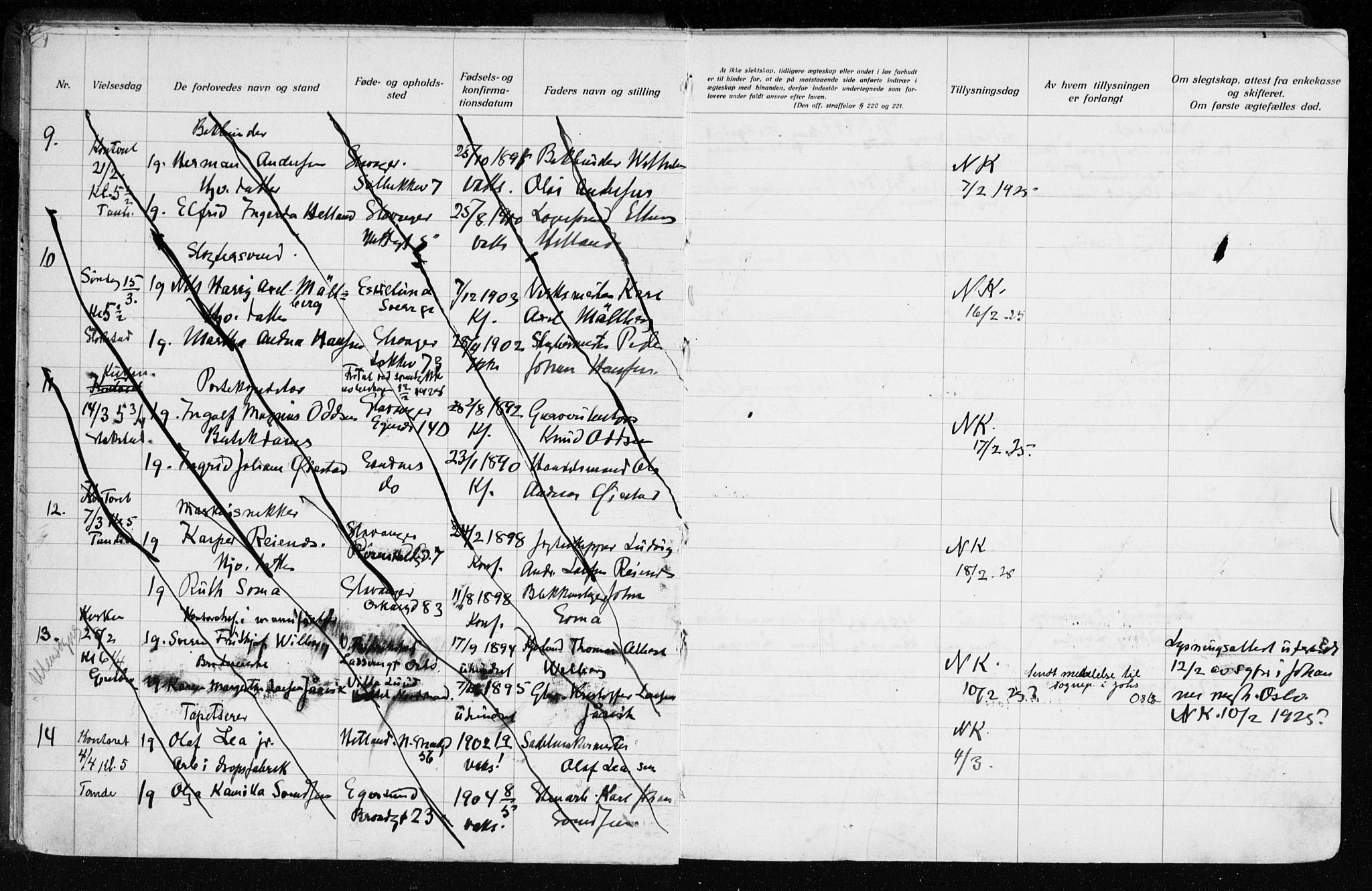 Domkirken sokneprestkontor, AV/SAST-A-101812/001/70/705BA/L0007: Banns register no. 705.BA.7, 1924-1936
