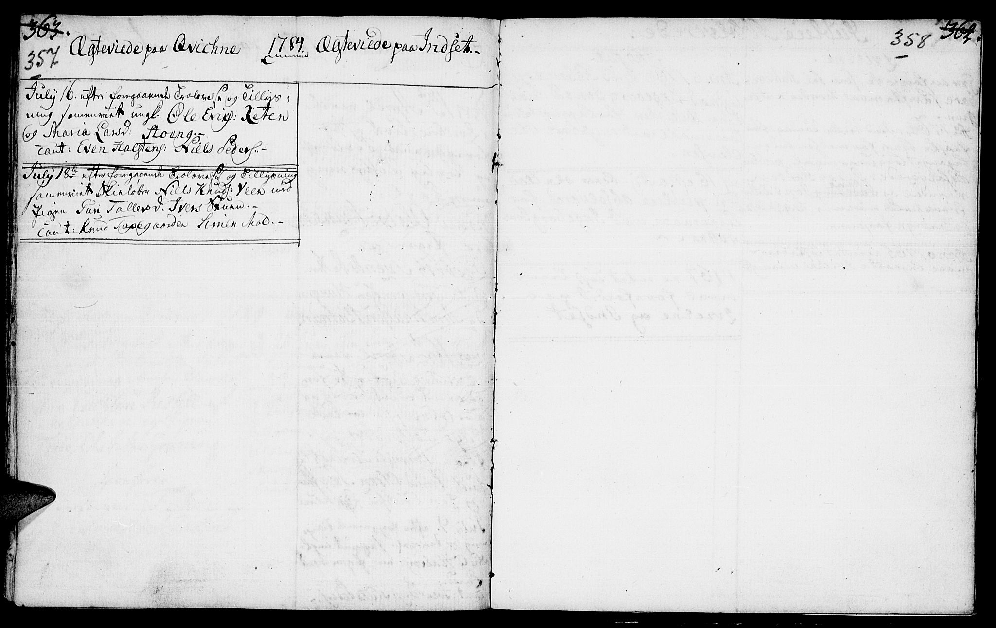 Kvikne prestekontor, SAH/PREST-064/H/Ha/Haa/L0002: Parish register (official) no. 2, 1764-1784, p. 357-358