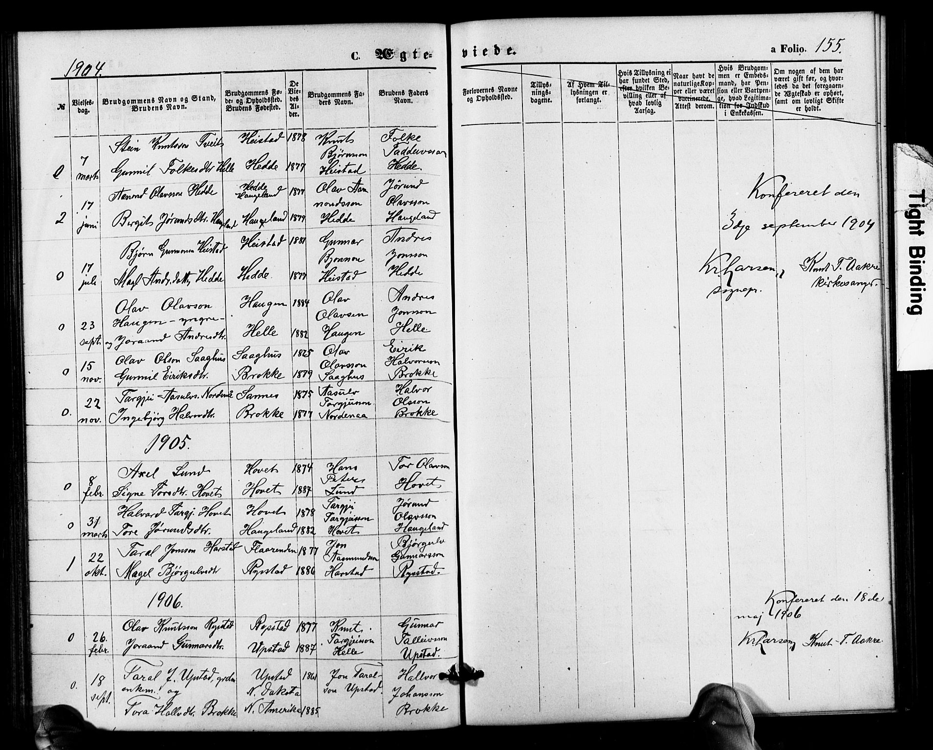 Valle sokneprestkontor, SAK/1111-0044/F/Fb/Fbb/L0002: Parish register (copy) no. B 2, 1875-1921, p. 155