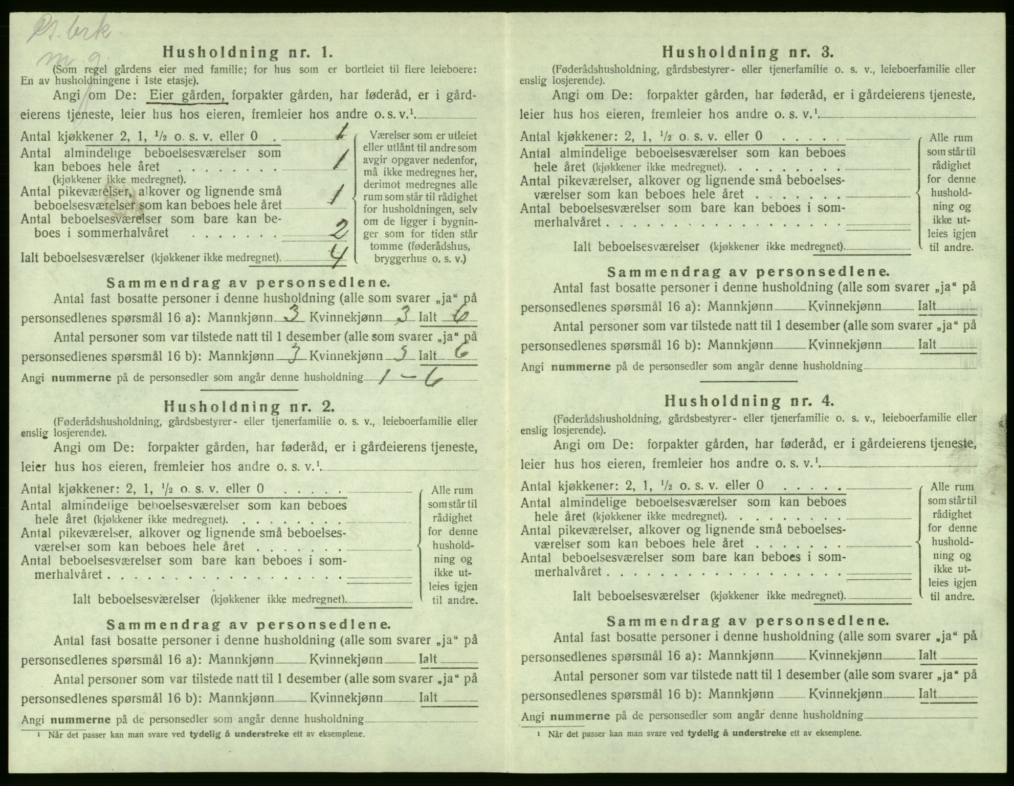 SAB, 1920 census for Granvin, 1920, p. 396