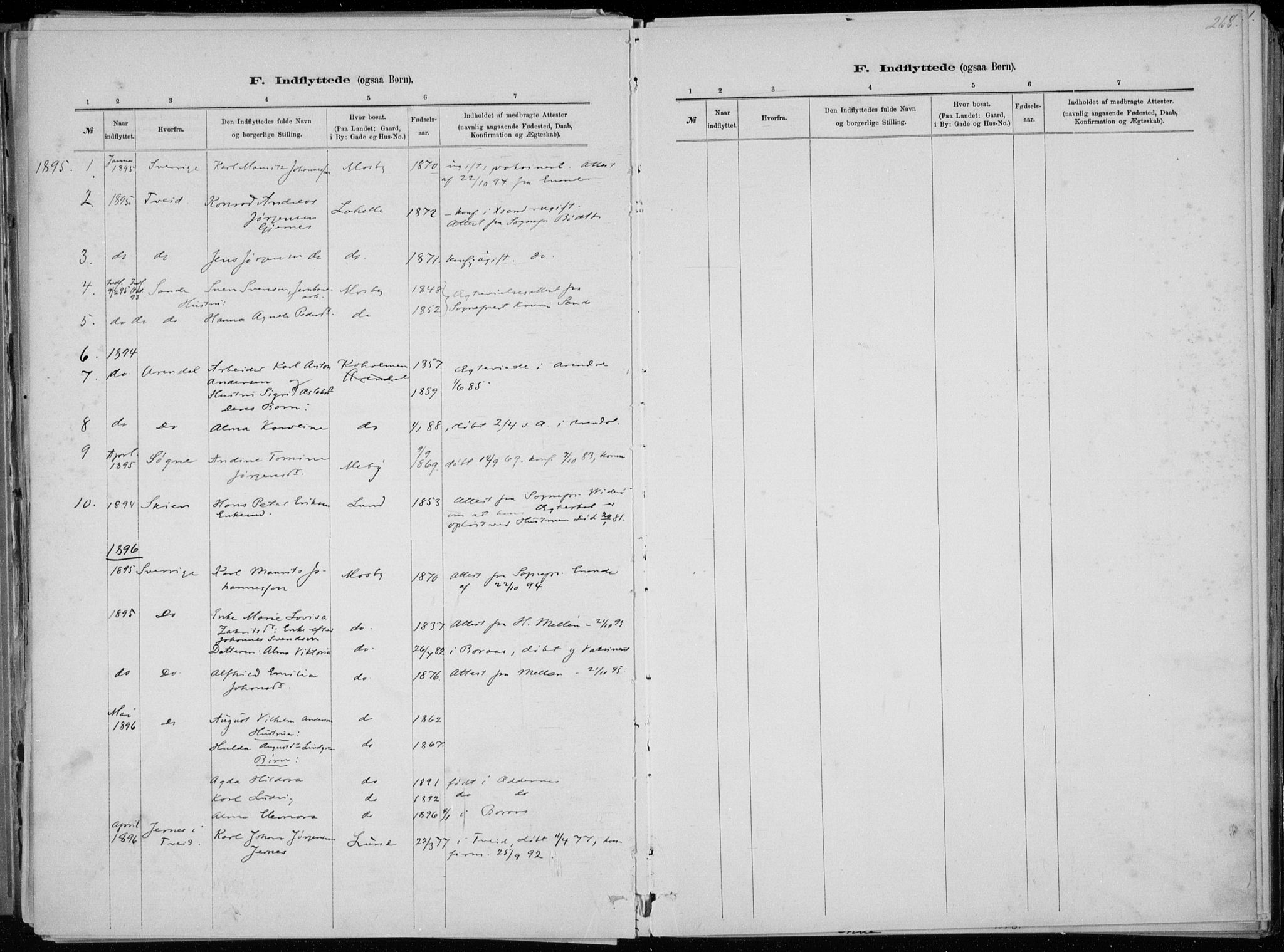 Oddernes sokneprestkontor, AV/SAK-1111-0033/F/Fa/Faa/L0009: Parish register (official) no. A 9, 1884-1896, p. 268