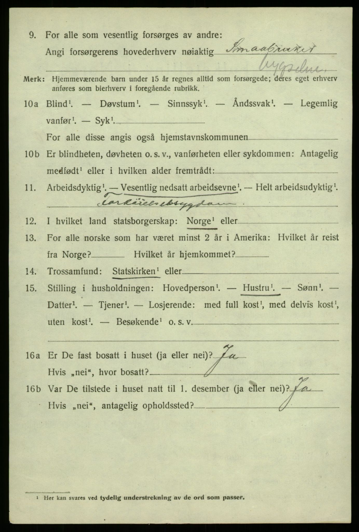 SAB, 1920 census for Lindås, 1920, p. 5600