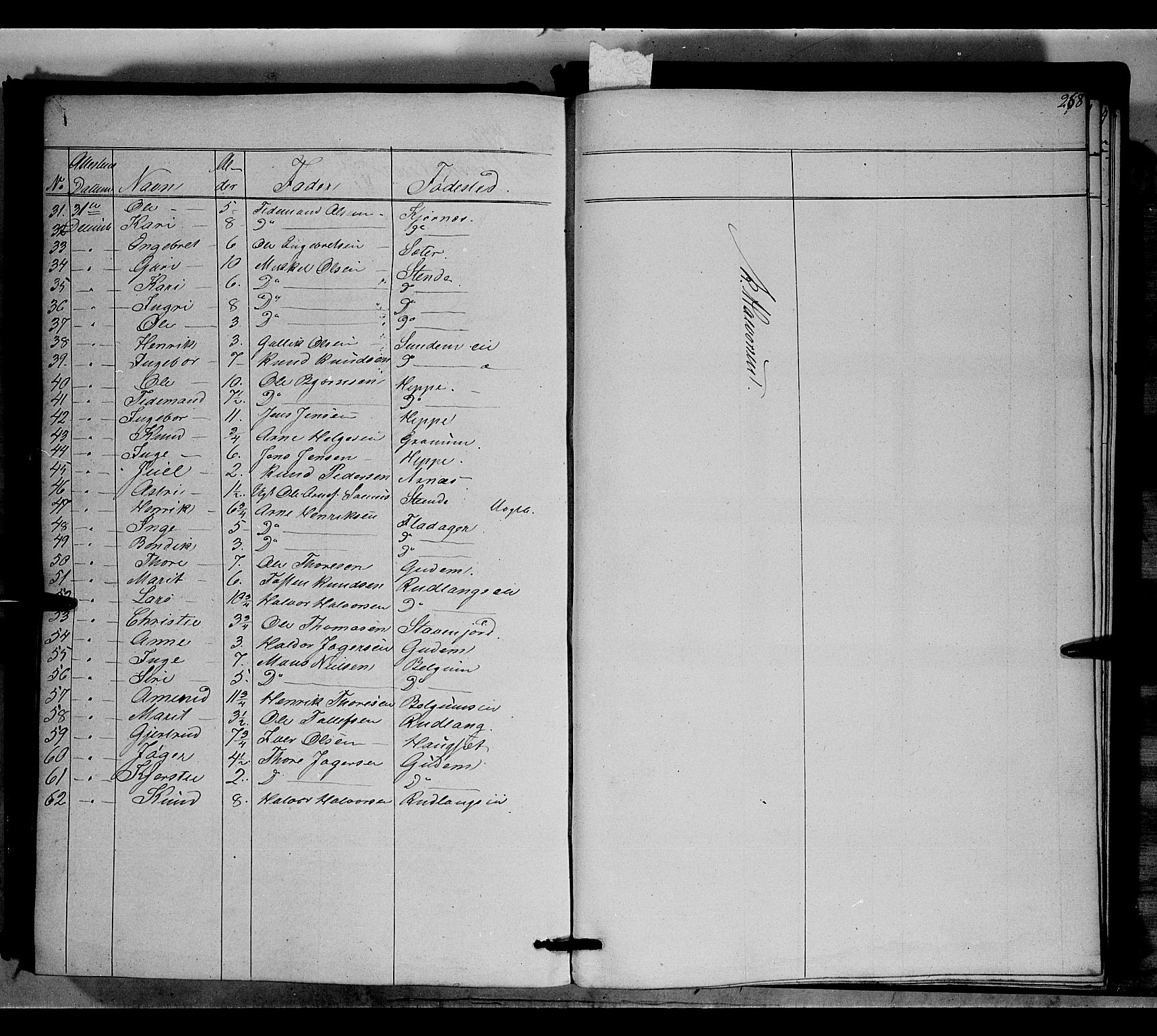 Nord-Aurdal prestekontor, AV/SAH-PREST-132/H/Ha/Haa/L0006: Parish register (official) no. 6, 1842-1863, p. 268