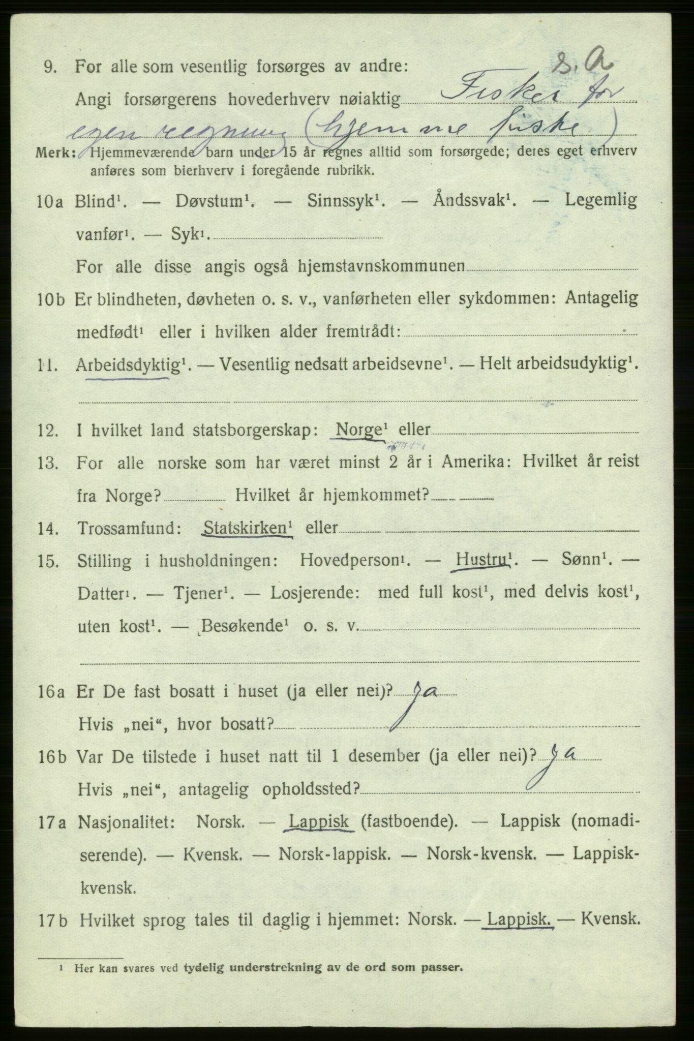 SATØ, 1920 census for , 1920, p. 505