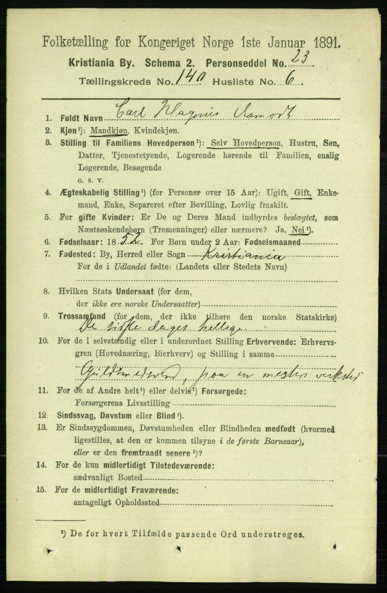 RA, 1891 census for 0301 Kristiania, 1891, p. 77758