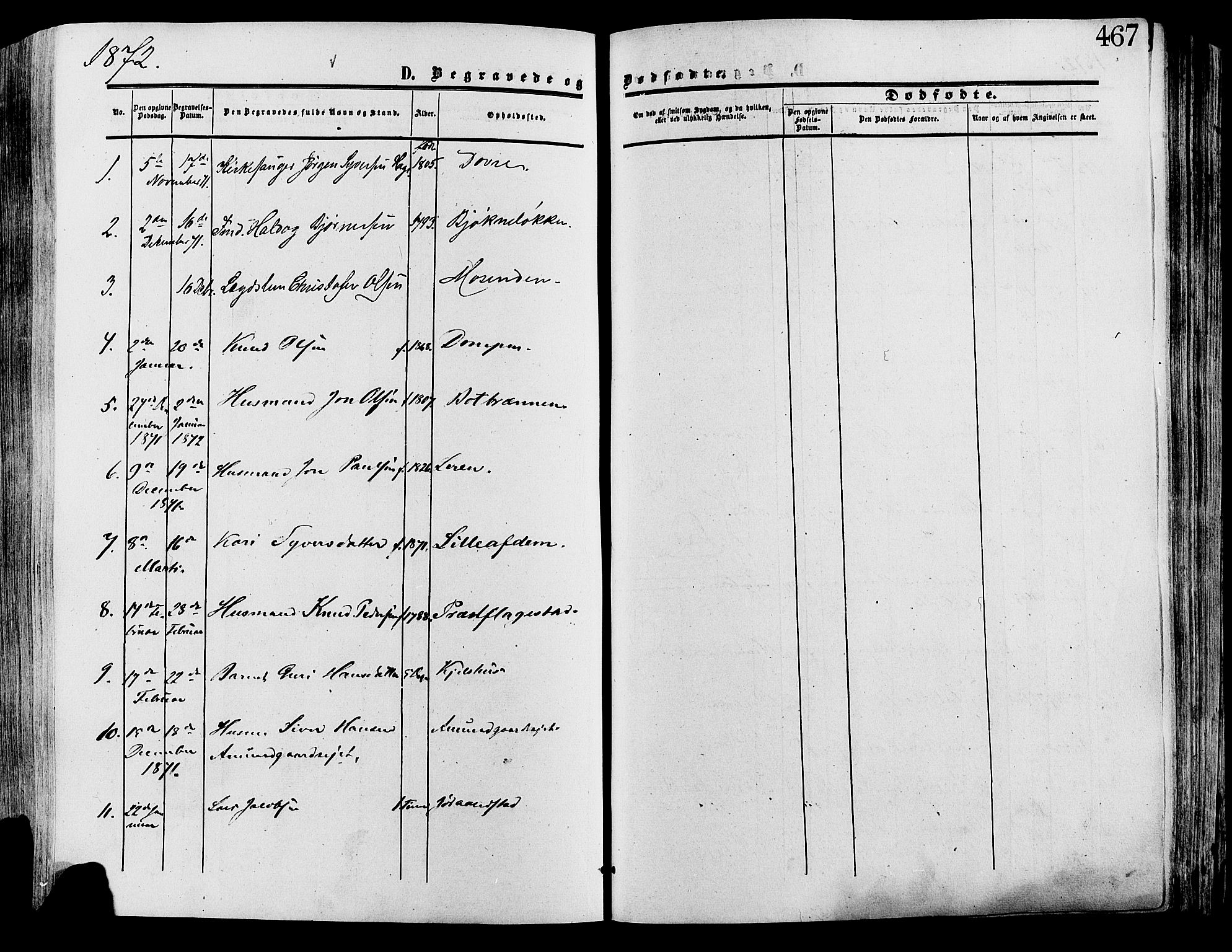 Lesja prestekontor, SAH/PREST-068/H/Ha/Haa/L0008: Parish register (official) no. 8, 1854-1880, p. 467
