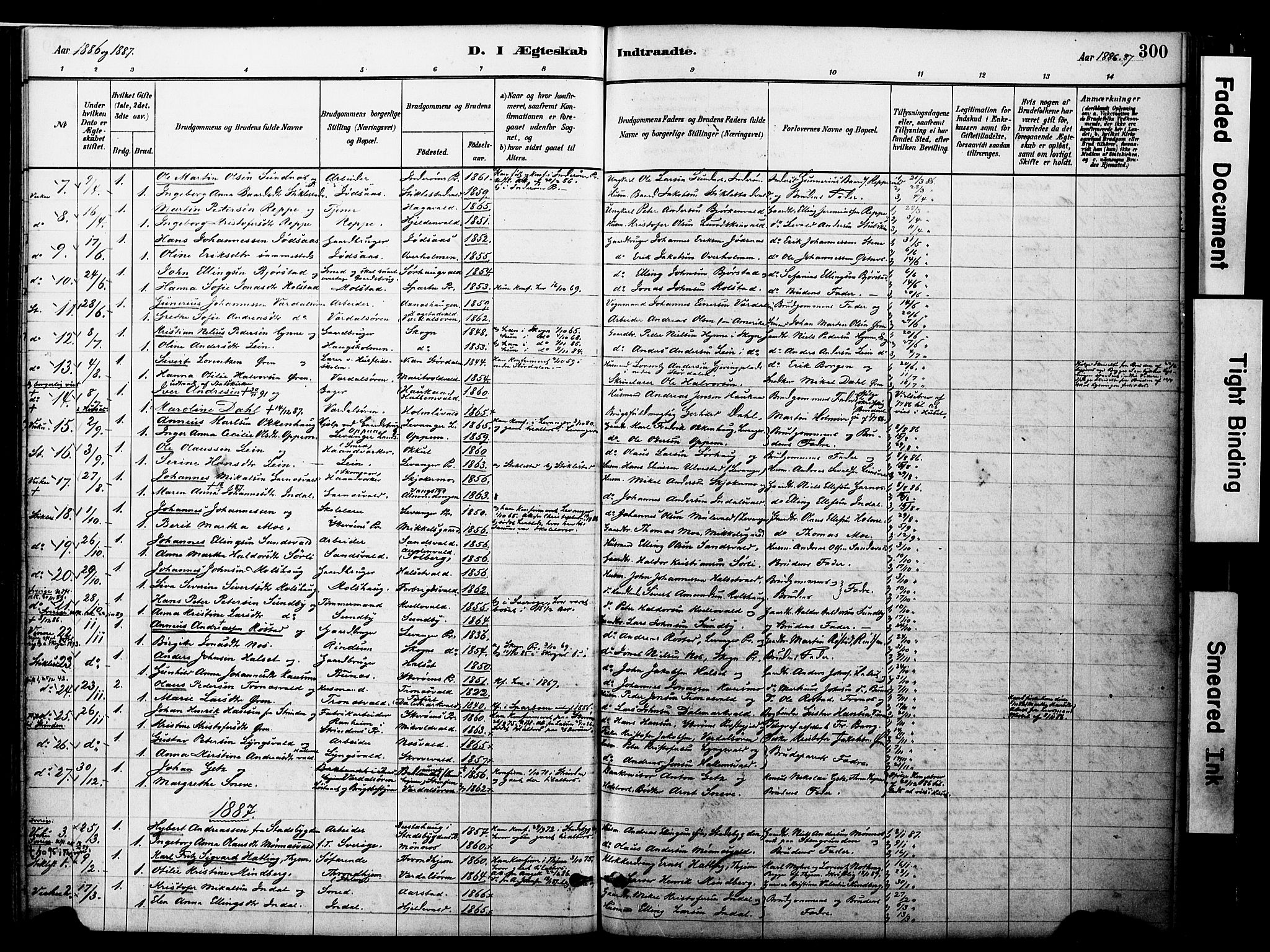 Ministerialprotokoller, klokkerbøker og fødselsregistre - Nord-Trøndelag, AV/SAT-A-1458/723/L0244: Parish register (official) no. 723A13, 1881-1899, p. 300