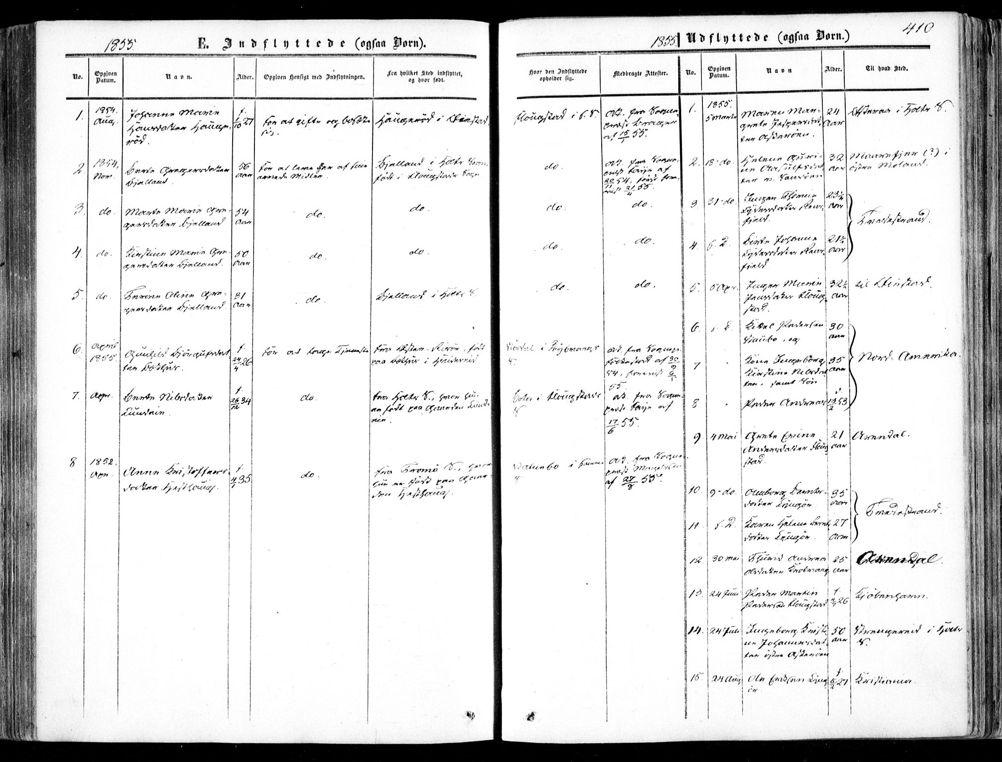 Dypvåg sokneprestkontor, SAK/1111-0007/F/Fa/Faa/L0006: Parish register (official) no. A 6, 1855-1872, p. 410