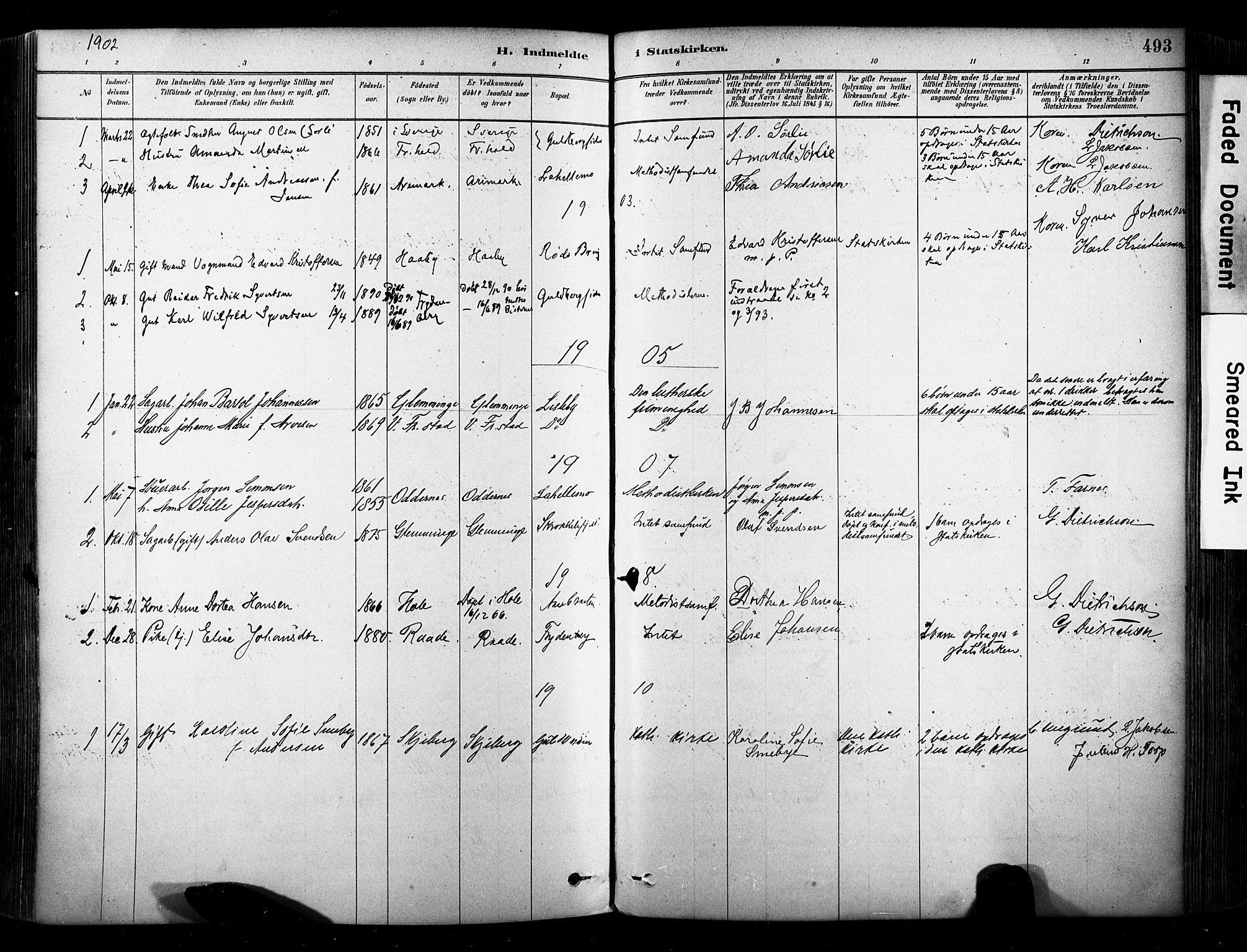 Glemmen prestekontor Kirkebøker, AV/SAO-A-10908/F/Fa/L0012: Parish register (official) no. 12, 1878-1973, p. 493