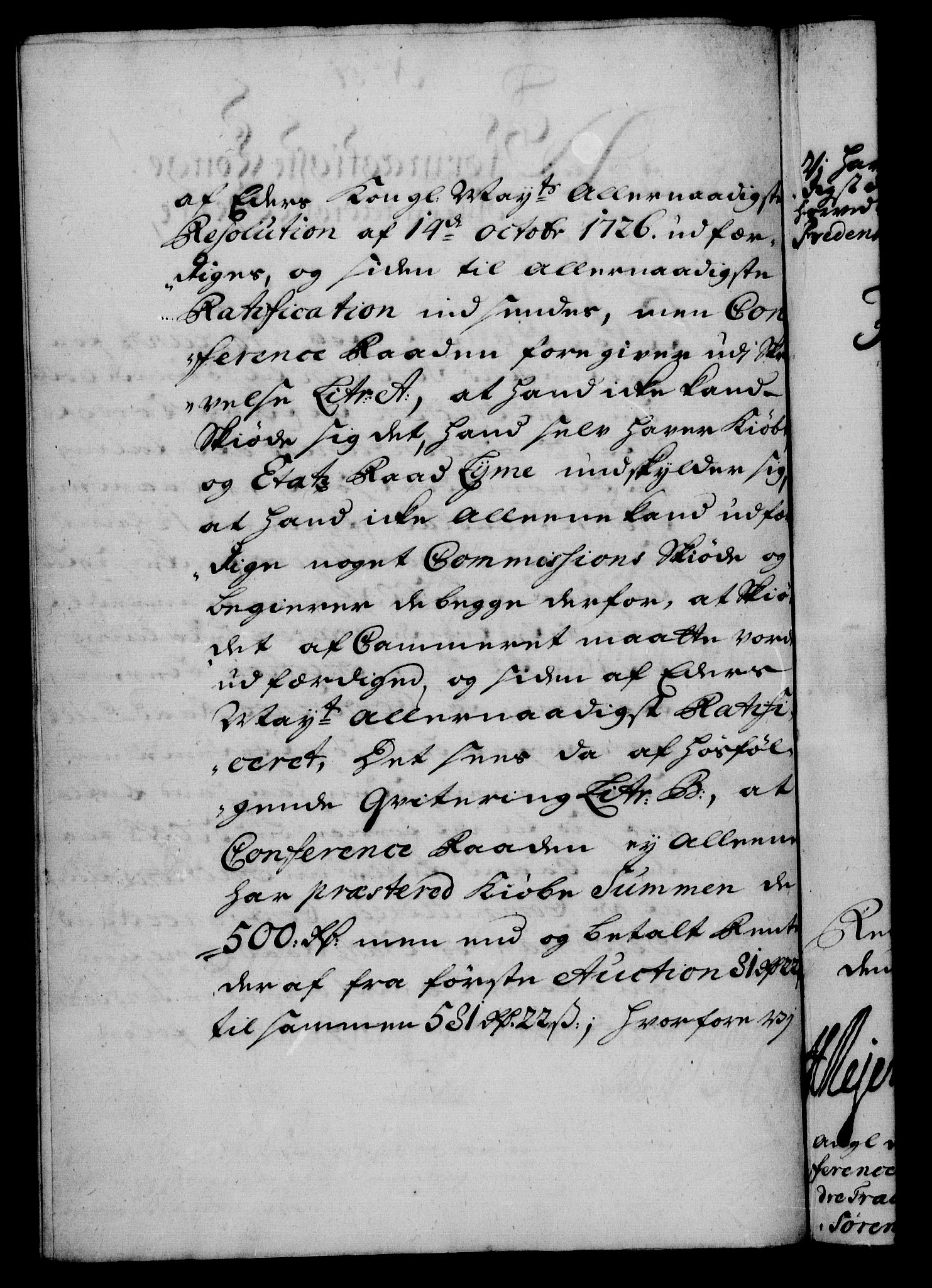Rentekammeret, Kammerkanselliet, RA/EA-3111/G/Gf/Gfa/L0013: Norsk relasjons- og resolusjonsprotokoll (merket RK 52.13), 1730, p. 323