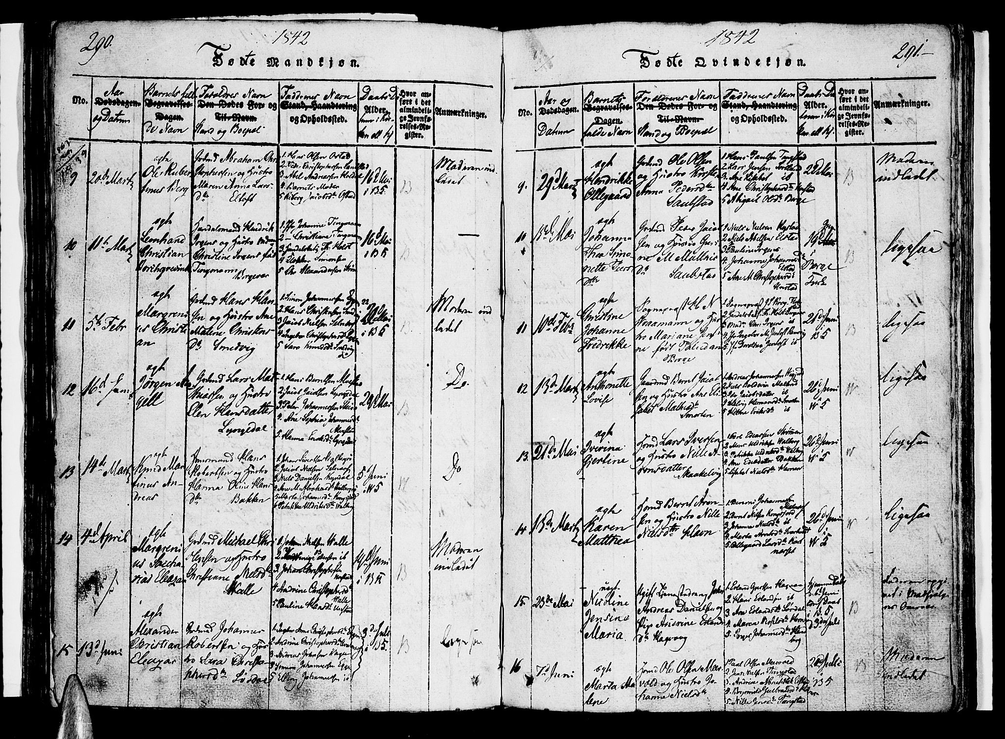 Ministerialprotokoller, klokkerbøker og fødselsregistre - Nordland, SAT/A-1459/880/L1130: Parish register (official) no. 880A04, 1821-1843, p. 290-291