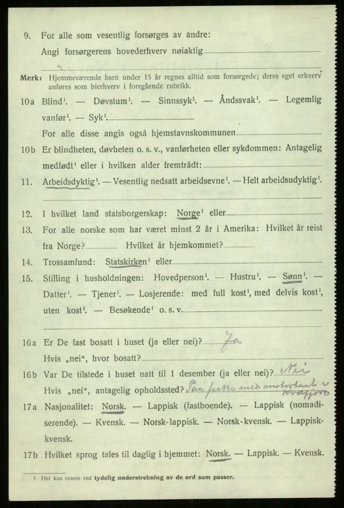 SATØ, 1920 census for Trondenes, 1920, p. 21920