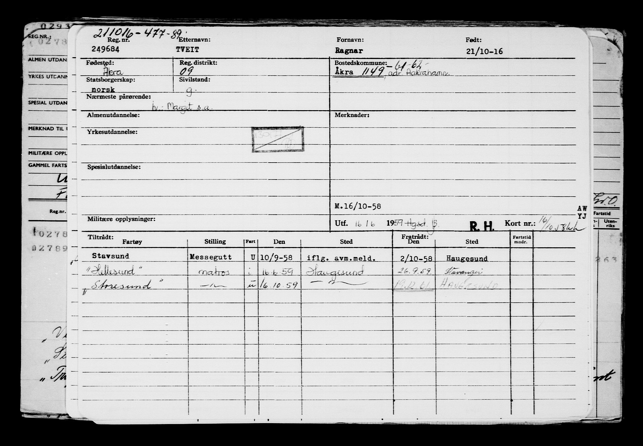 Direktoratet for sjømenn, AV/RA-S-3545/G/Gb/L0143: Hovedkort, 1916, p. 361