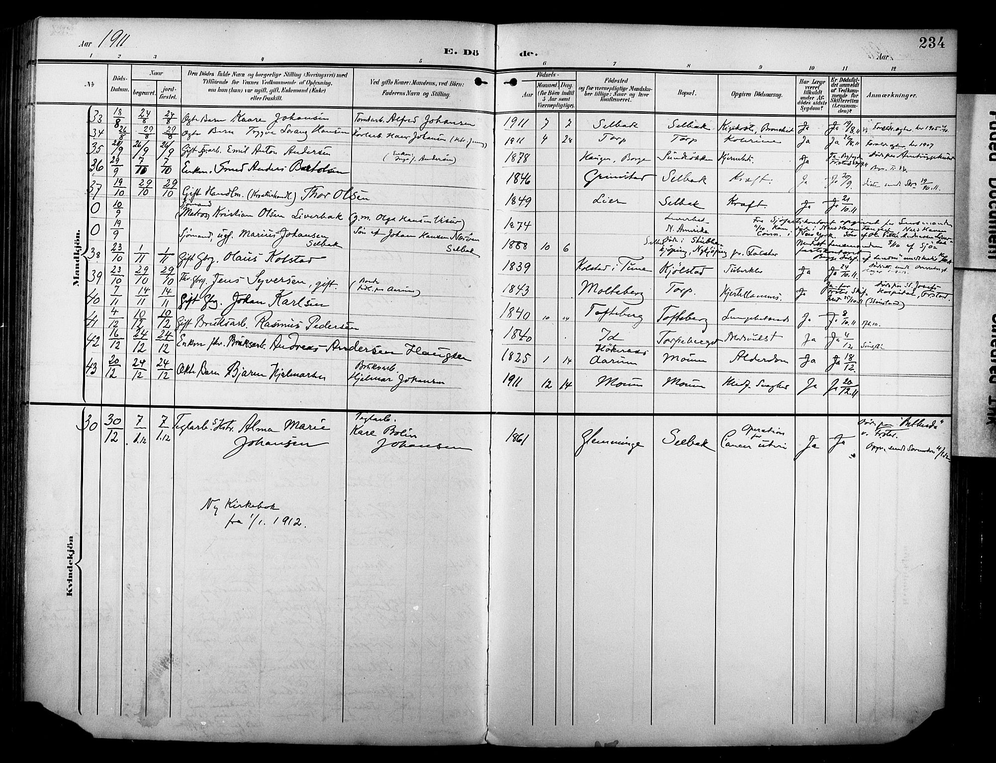 Borge prestekontor Kirkebøker, AV/SAO-A-10903/F/Fa/L0009: Parish register (official) no. I 9, 1902-1911, p. 234