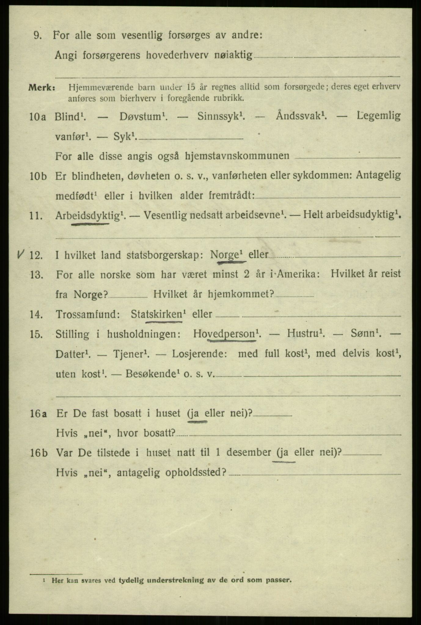 SAB, 1920 census for Bergen, 1920, p. 110382