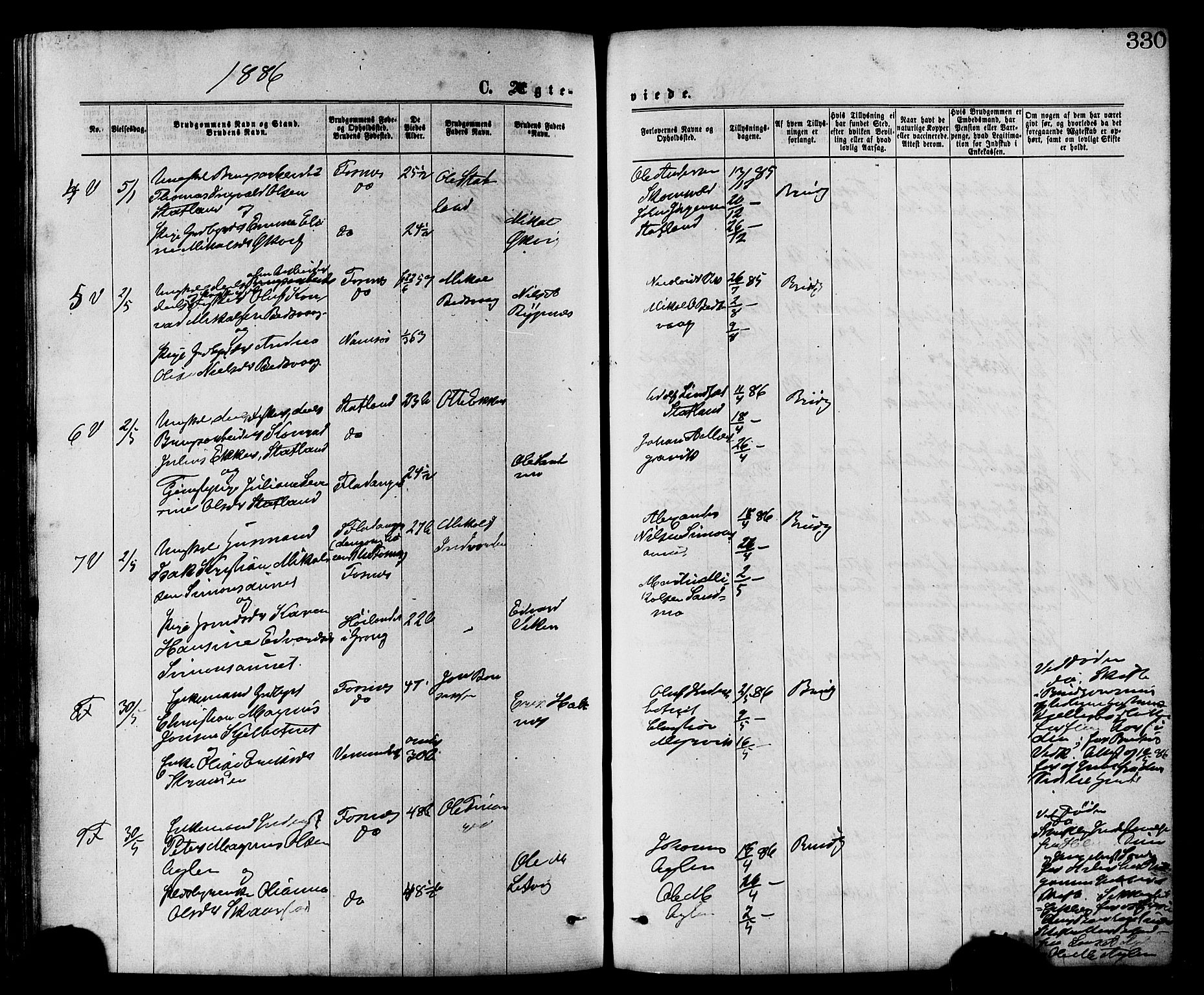 Ministerialprotokoller, klokkerbøker og fødselsregistre - Nord-Trøndelag, AV/SAT-A-1458/773/L0616: Parish register (official) no. 773A07, 1870-1887, p. 330