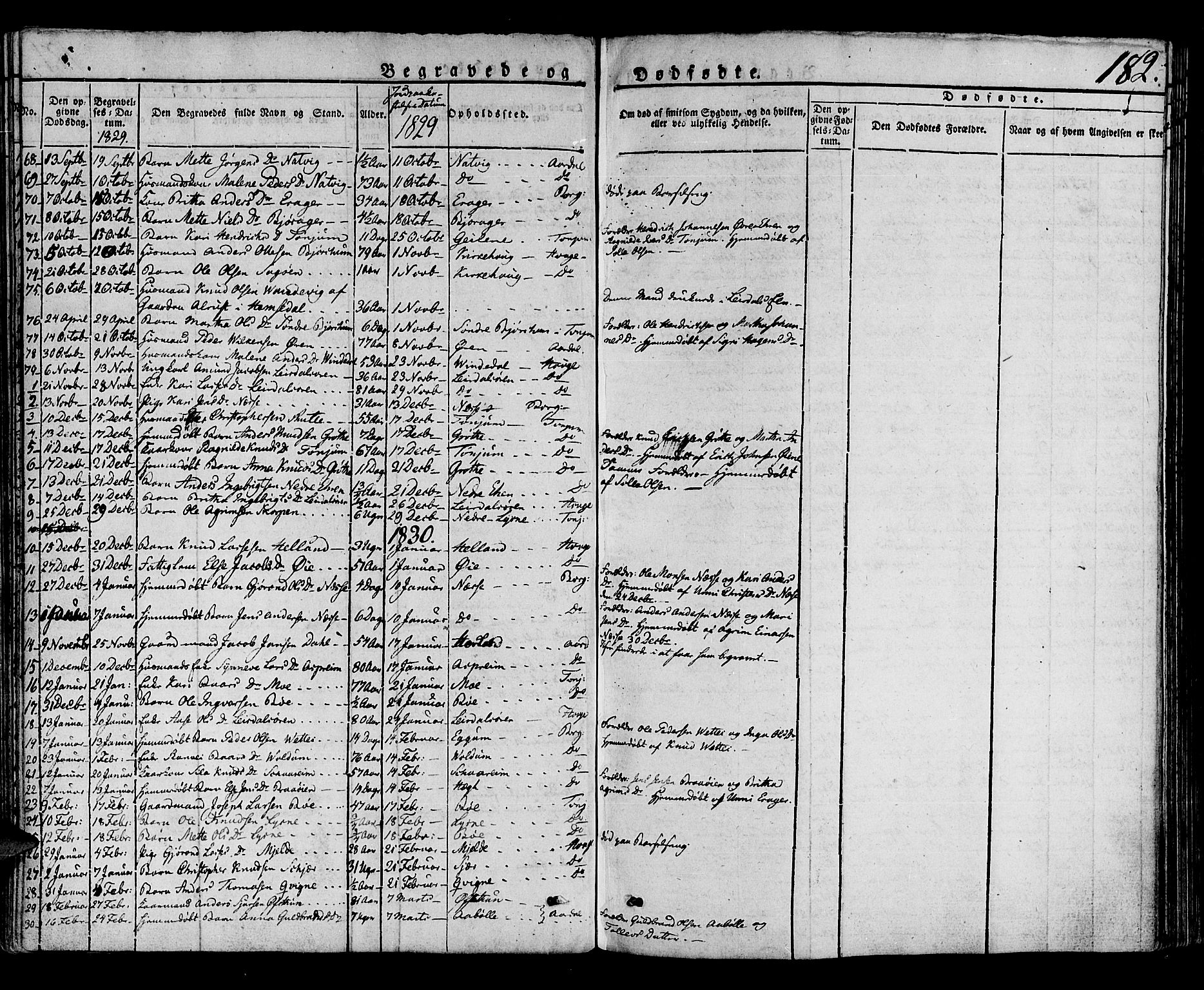 Lærdal sokneprestembete, SAB/A-81201: Parish register (official) no. A 5, 1822-1834, p. 182