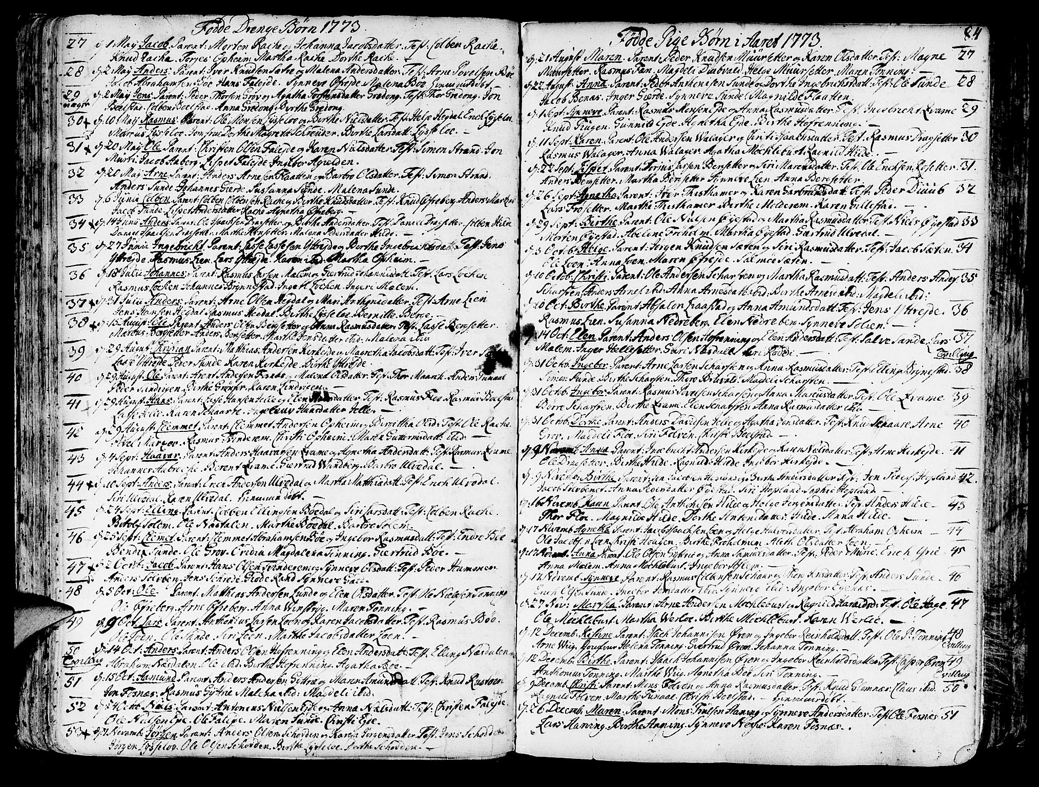 Innvik sokneprestembete, AV/SAB-A-80501: Parish register (official) no. A 1, 1750-1816, p. 84